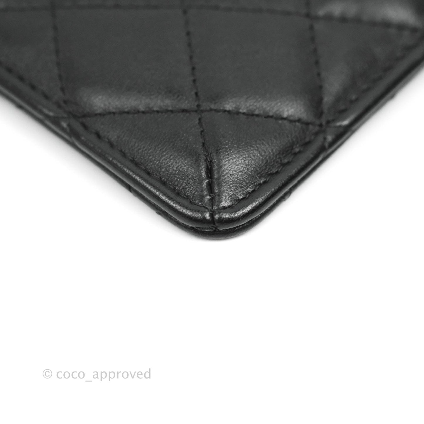 Chanel Classic Flat Black Lambskin Wallet Pouch Gold Hardware