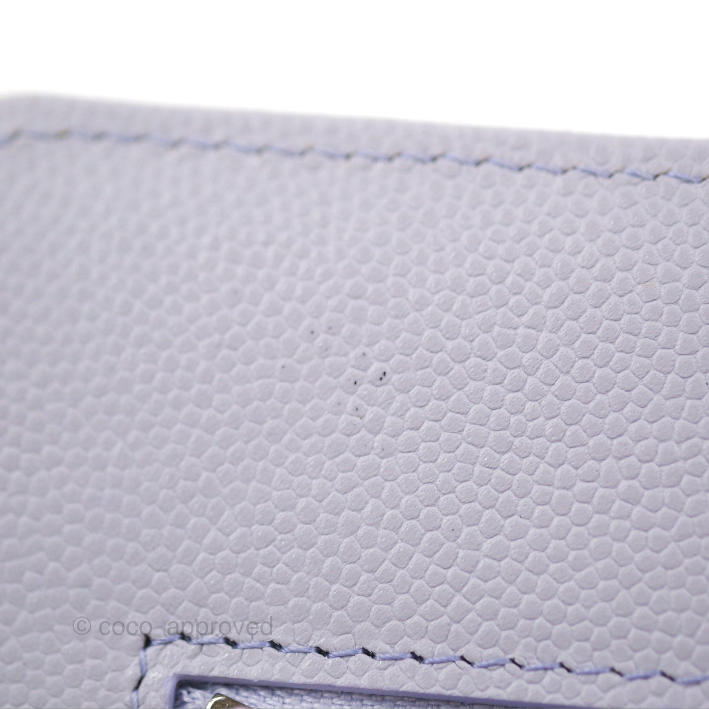 Chanel Quilted Classic Wallet on Chain WOC Lilac Caviar Silver Hardware