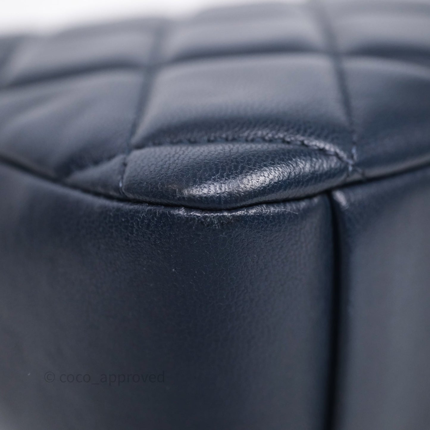 Chanel CC Camera Bag Quilted Navy Lambskin Aged Gold Hardware