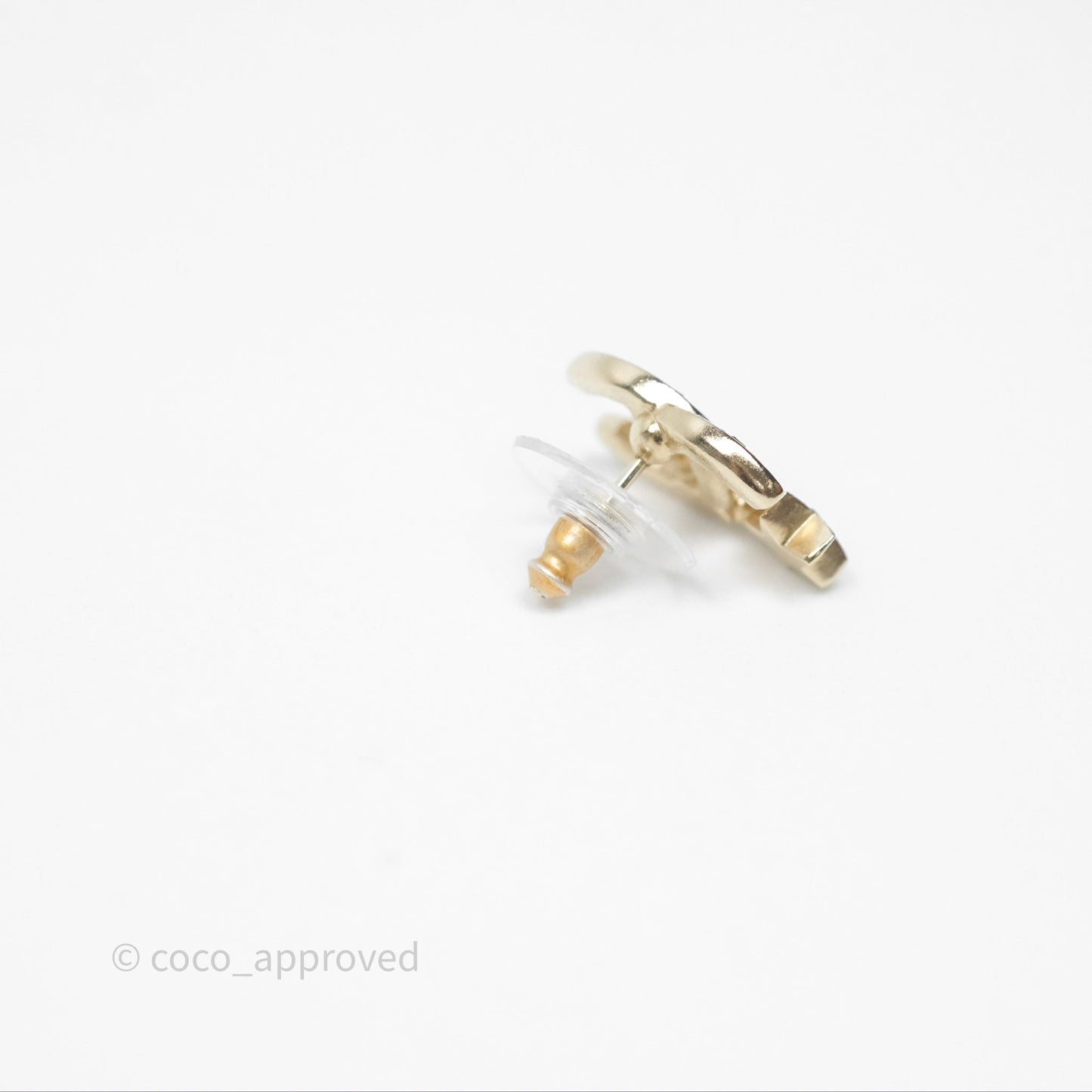 Chanel CC Crystals Star Earrings Gold Tone 21S