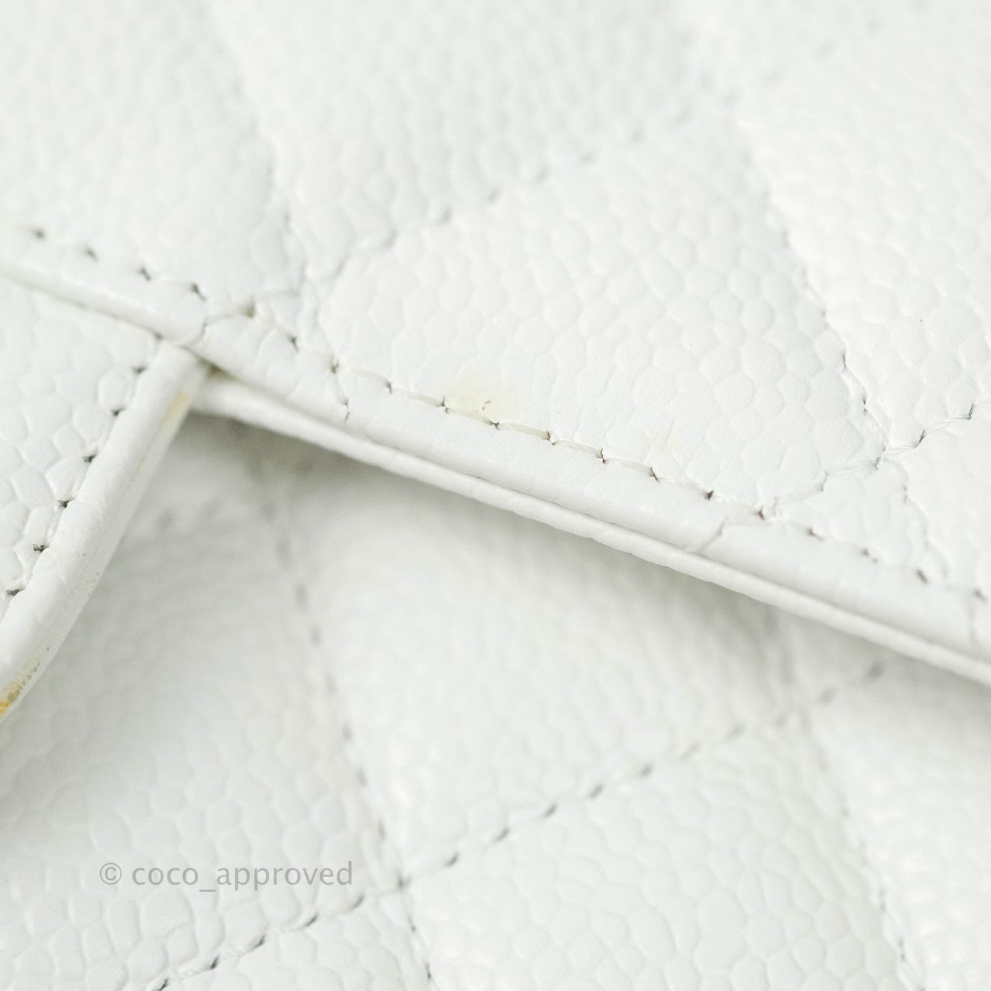Chanel M/L Medium Double Flap Bag White Caviar Gold Hardware