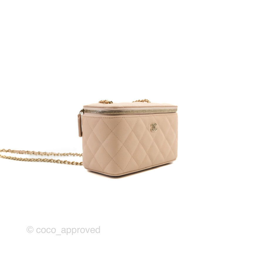 Chanel Classic Vanity with Chain Light Pink Caviar Gold Hardware