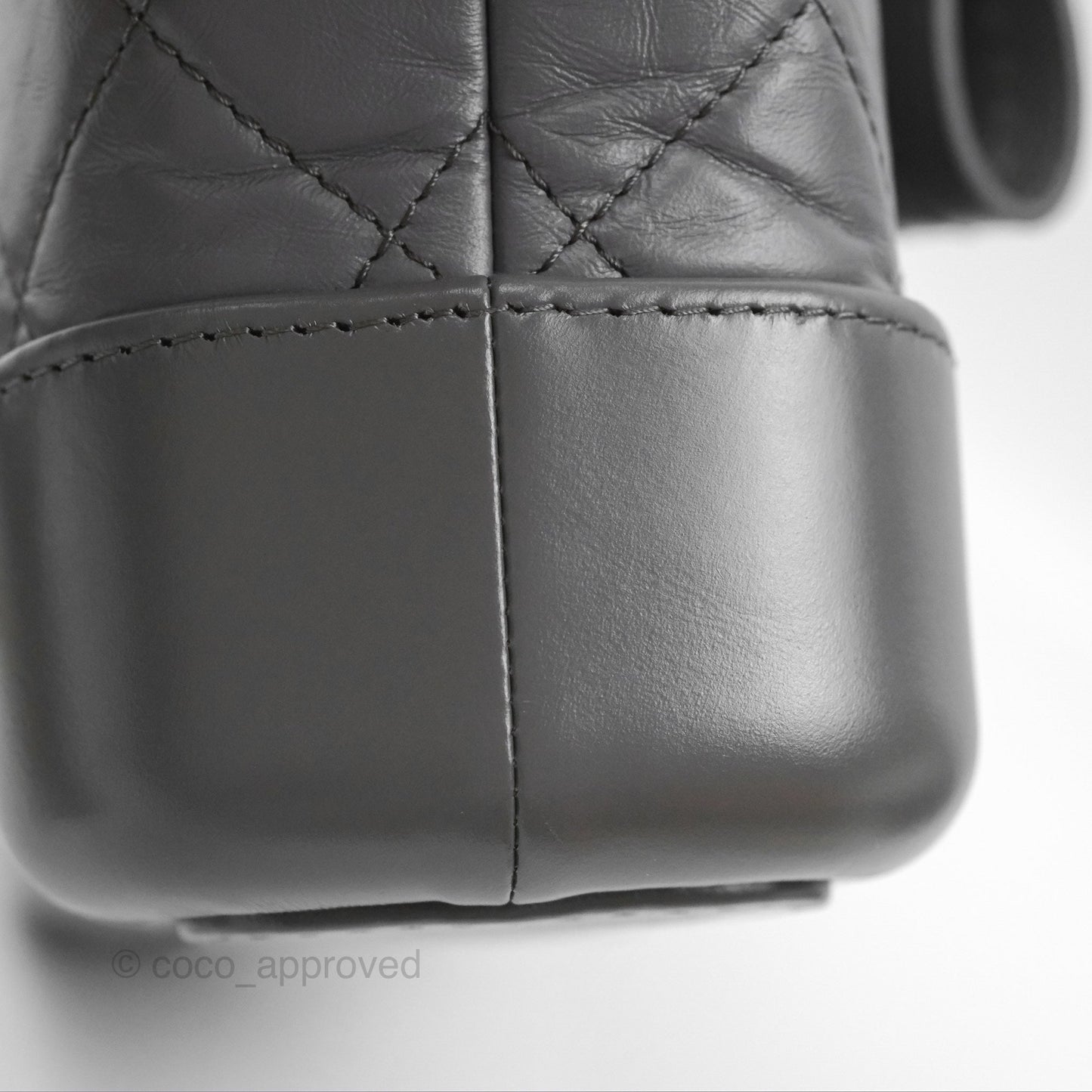 Chanel Small Gabrielle Hobo Quilted Dark Grey Aged Calfskin