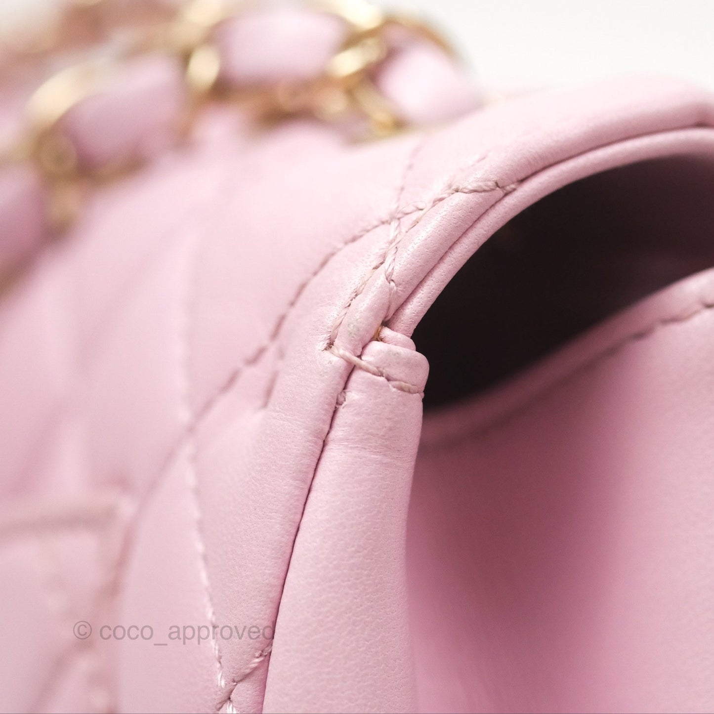 Chanel Quilted Flap Bag Pink Lambskin Aged Gold Hardware