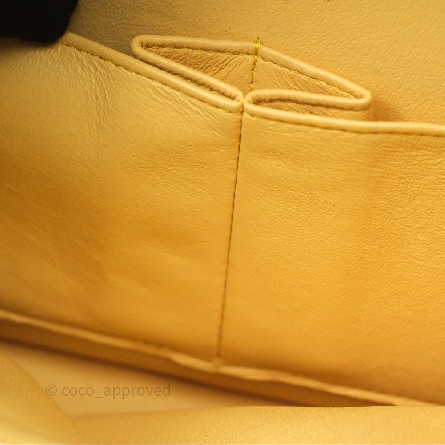 Chanel Classic M/L Medium Flap Quilted Yellow Tweed Gold Hardware