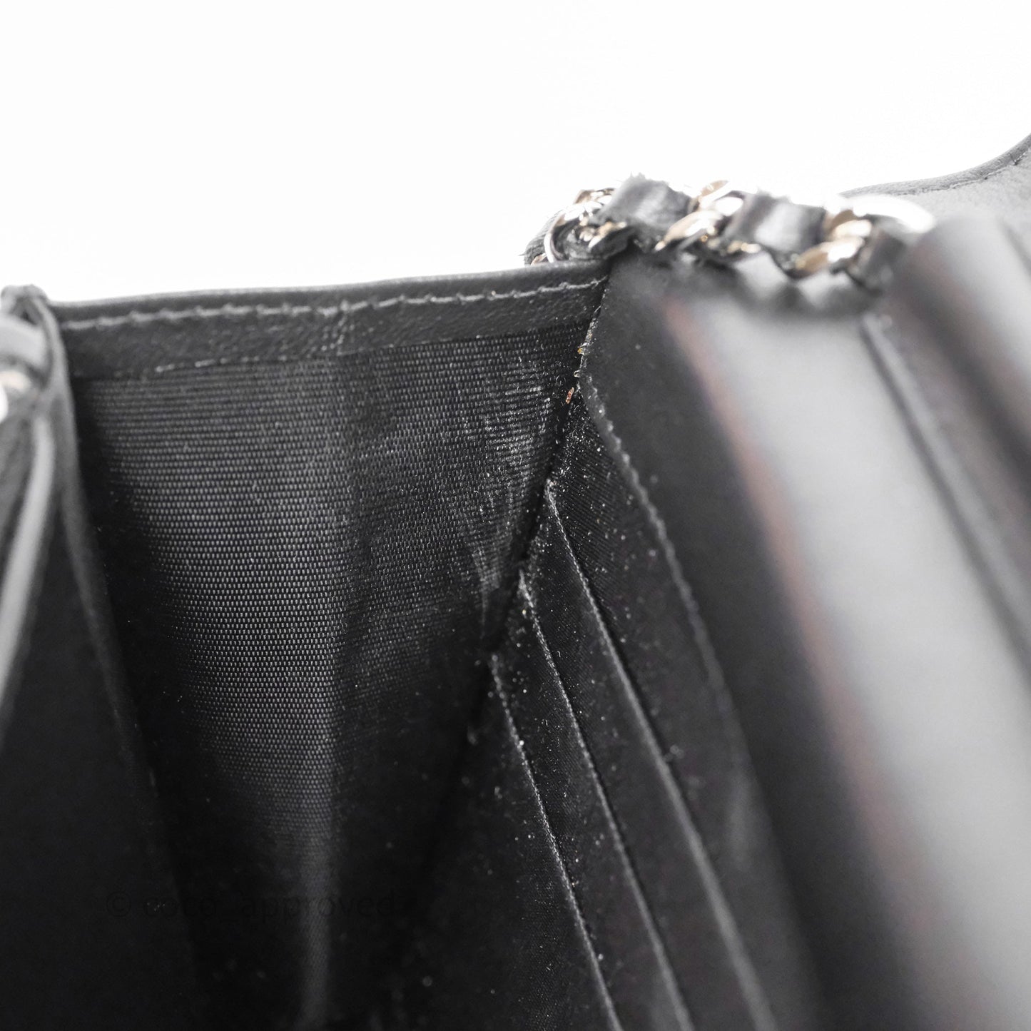 Chanel Cambon Line Wallet On Chain Black Lambskin Bag Silver Hardware
