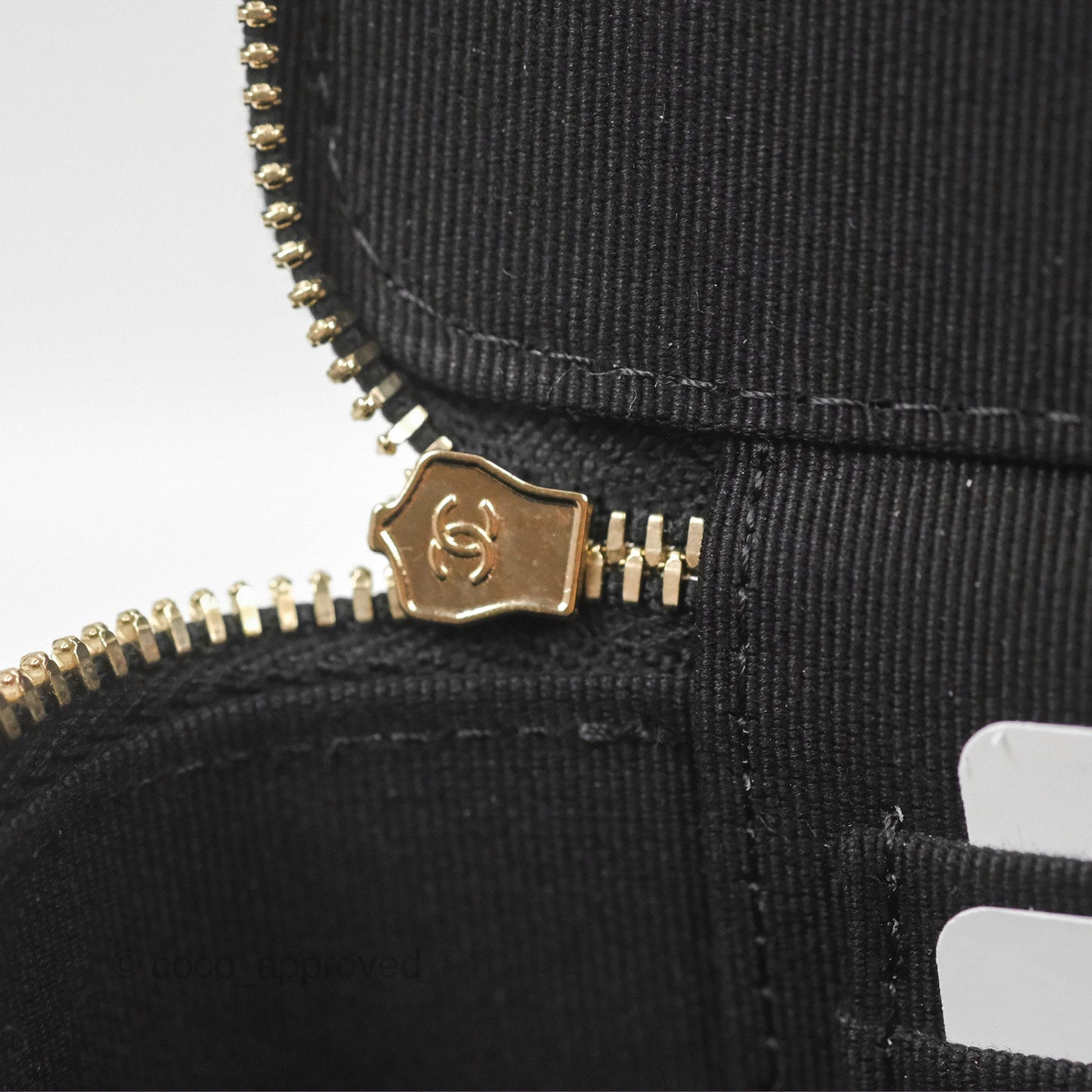 Chanel Vanity Rectangular Top Handle Black Lambskin Gold Hardware