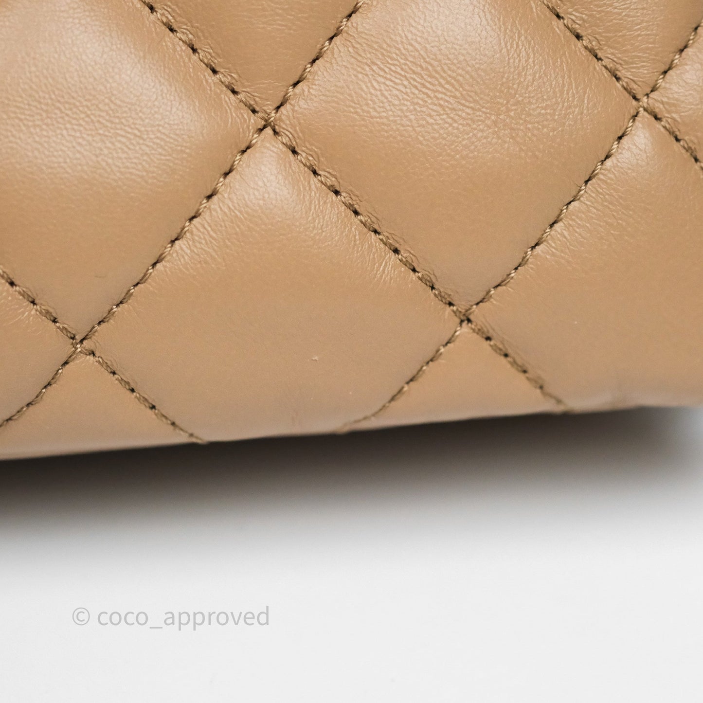 Chanel Medium All Slide Adjustable Chain Flap Bag Beige Lambskin Aged Gold Hardware