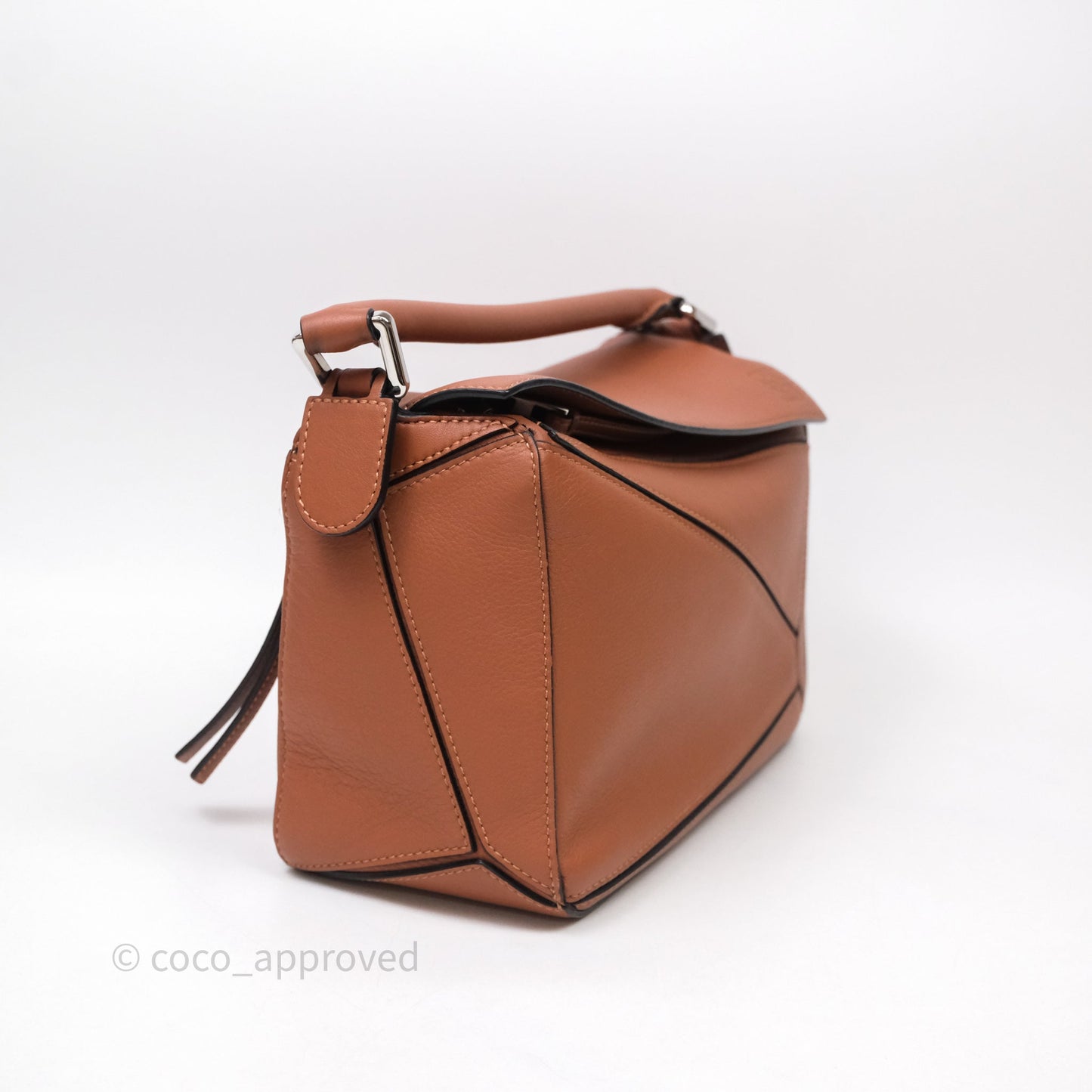 Loewe Small Puzzle Bag Tan Calfskin Gold Hardware