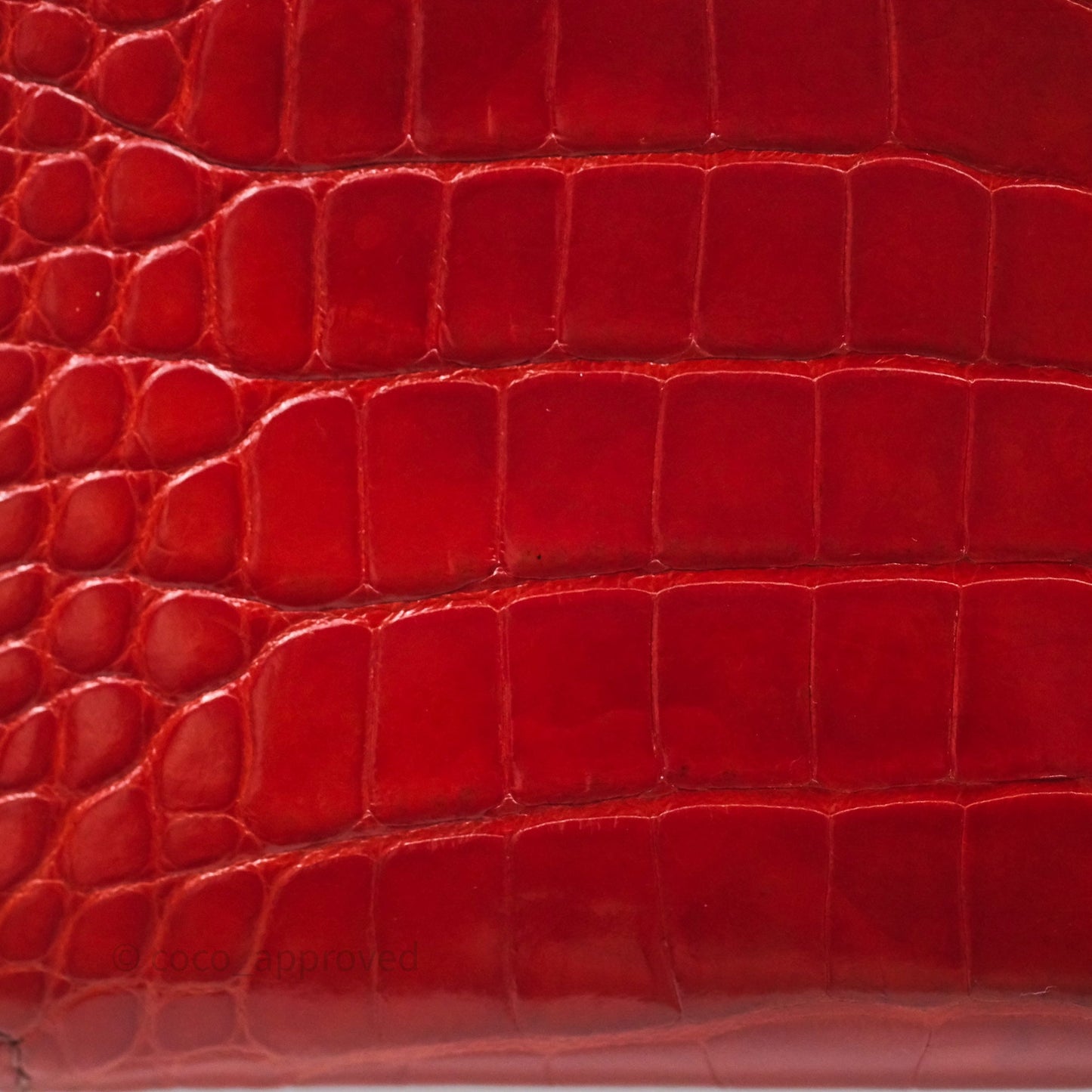 Hermès Azap Wallet Red Alligator Palladium Hardware