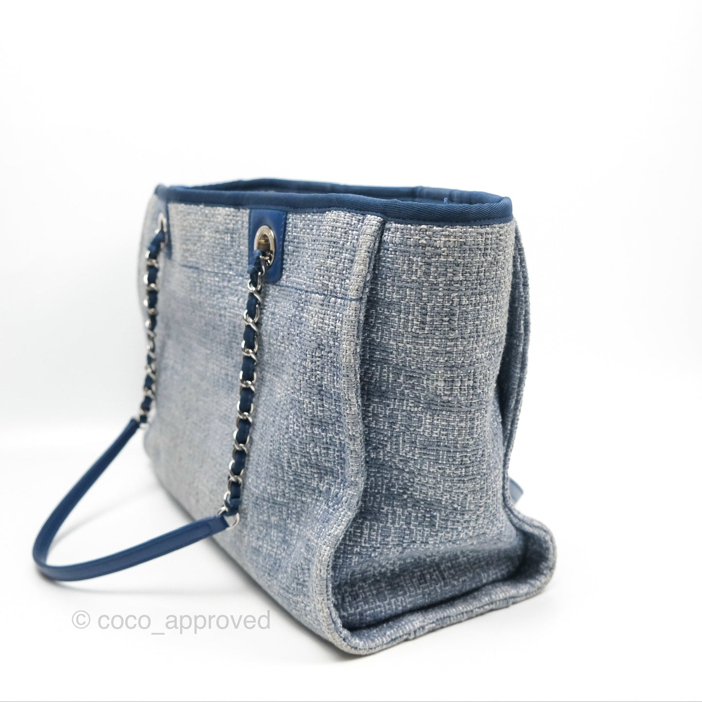 Chanel Medium Deauville Tote Blue Canvas