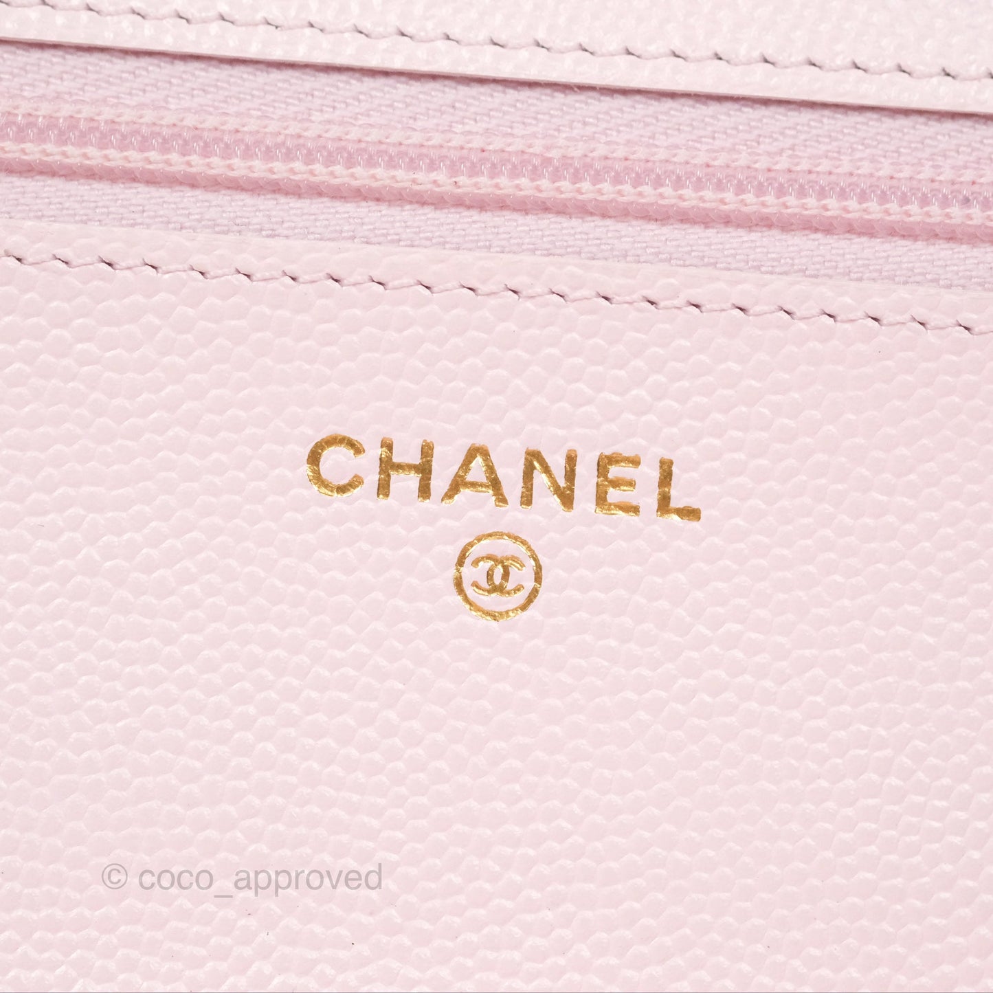 Chanel Classic Quilted Wallet On Chain WOC Sakura Pink Caviar Gold Hardware