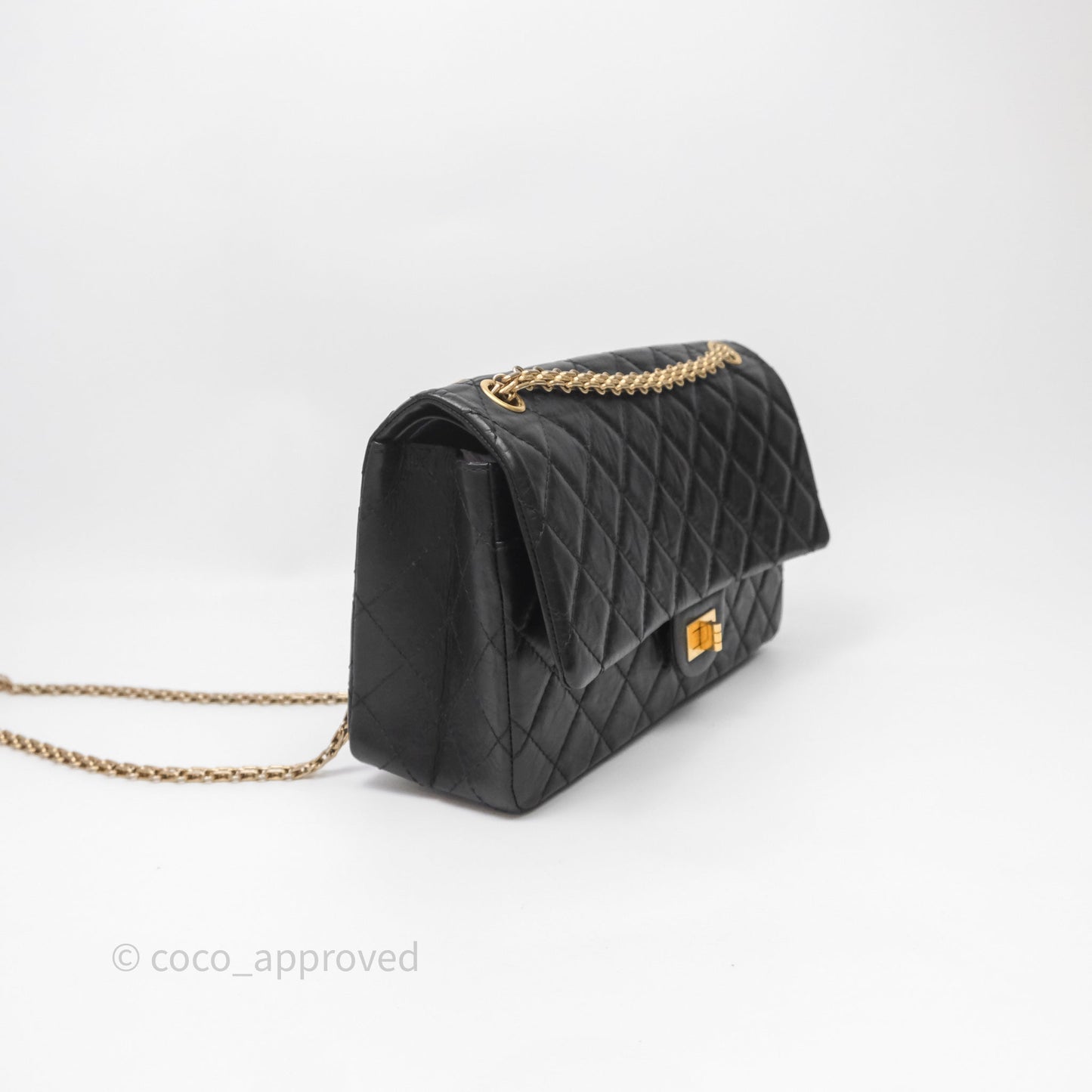 Chanel Quilted Reissue 226 Aged Calfskin Black Aged Gold Hardware