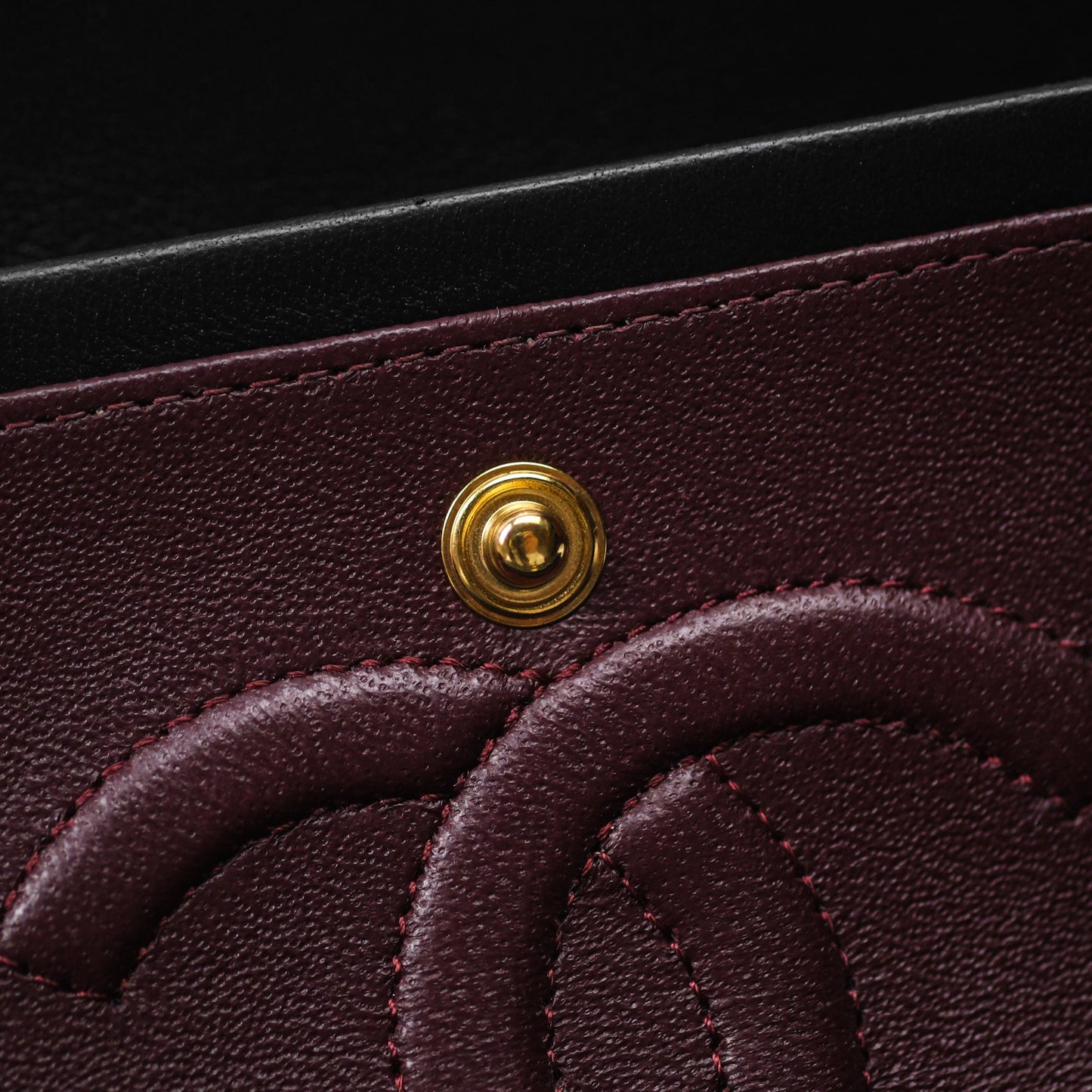 Chanel Classic M/L Medium Flap Quilted Black Lambskin Gold Hardware