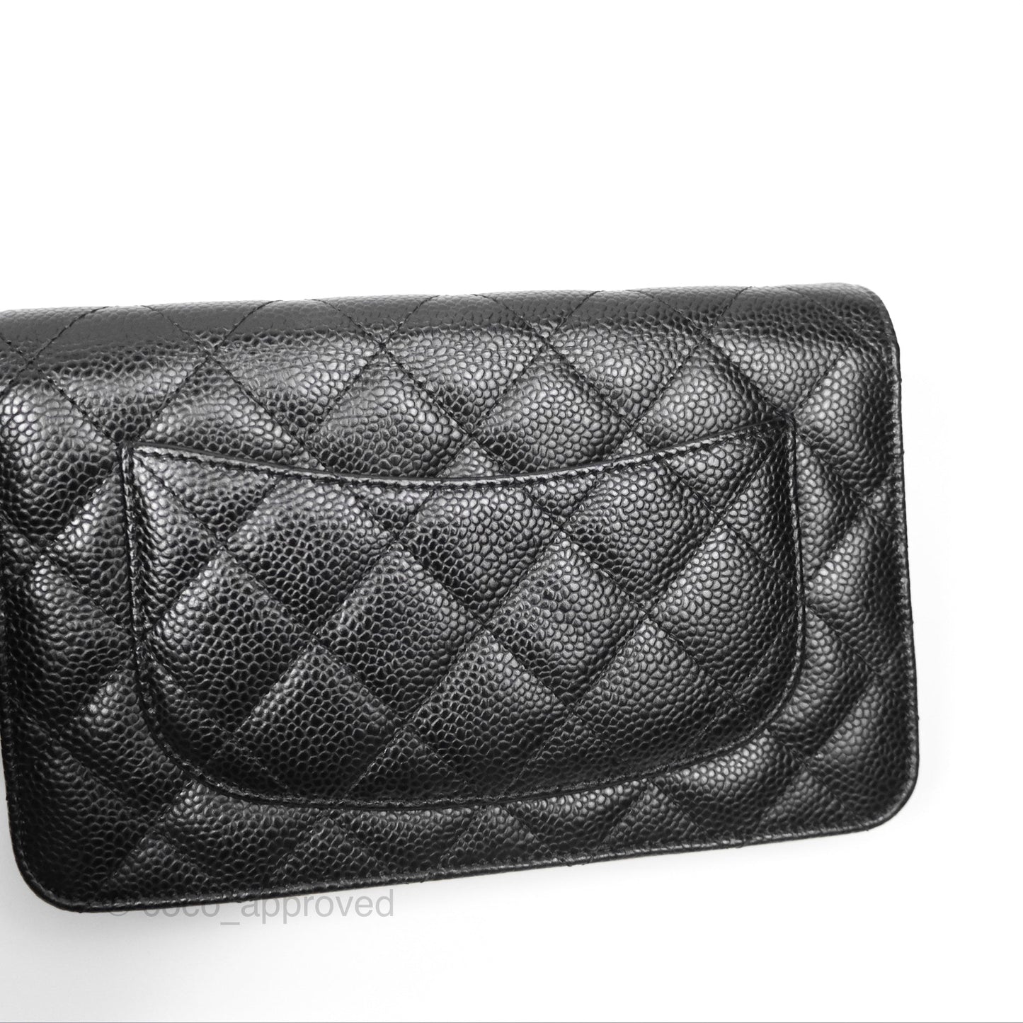 Chanel Classic Wallet On Chain WOC Quilted Black Caviar Gold Hardware