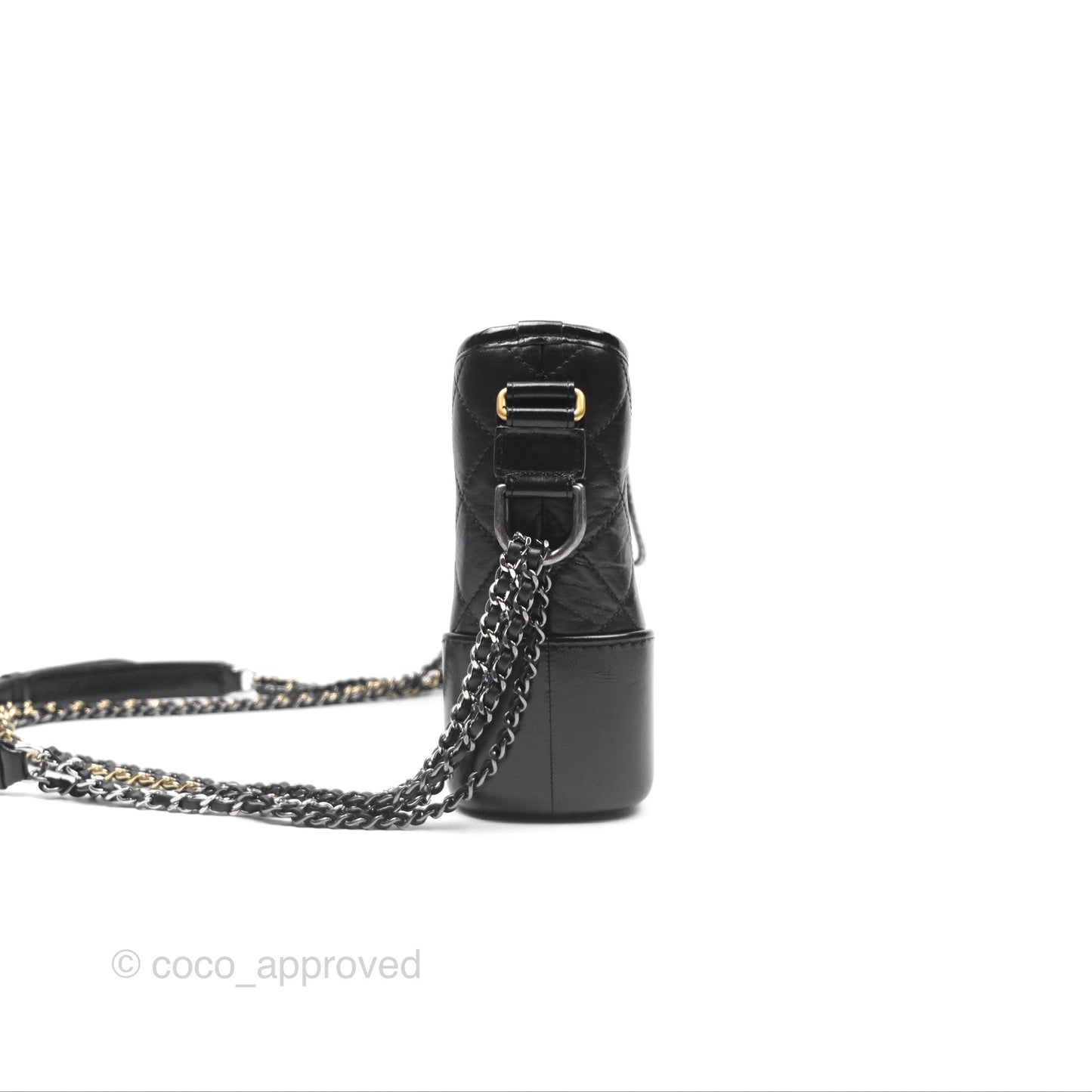 Chanel New Medium Gabrielle Hobo Quilted Black Aged Calfskin