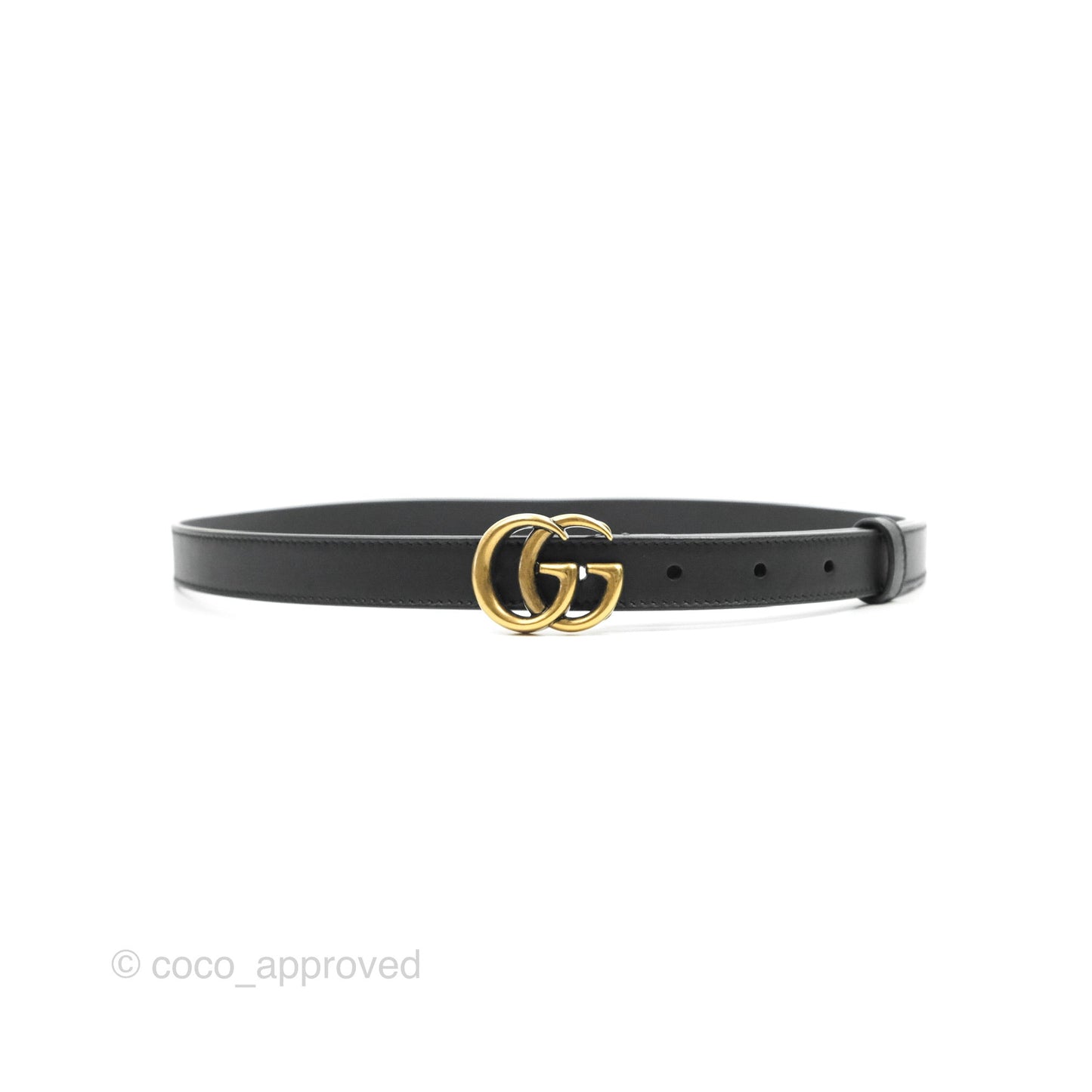 Gucci Black Calfskin Double GG 20mm Belt 80 32
