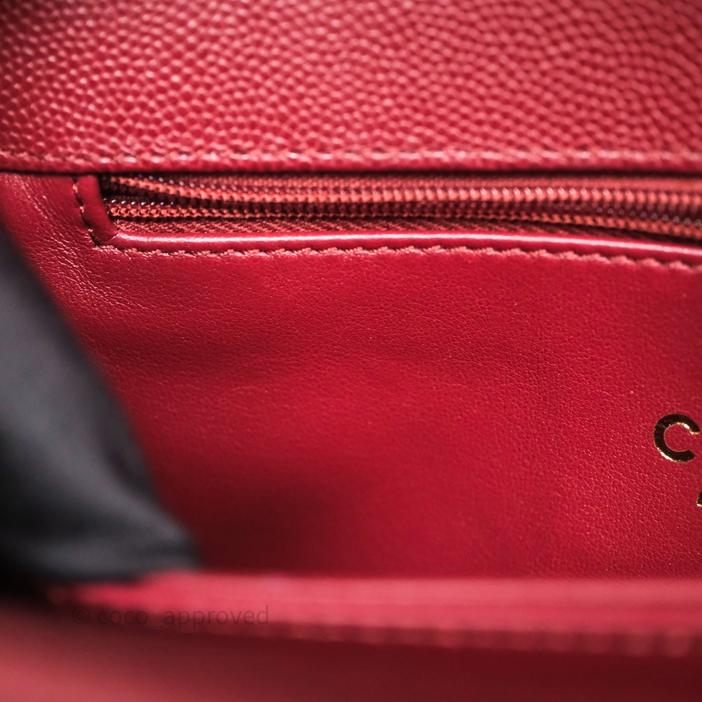 Chanel Small Coco Handle Quilted Red Burgundy Caviar Gold Hardware
