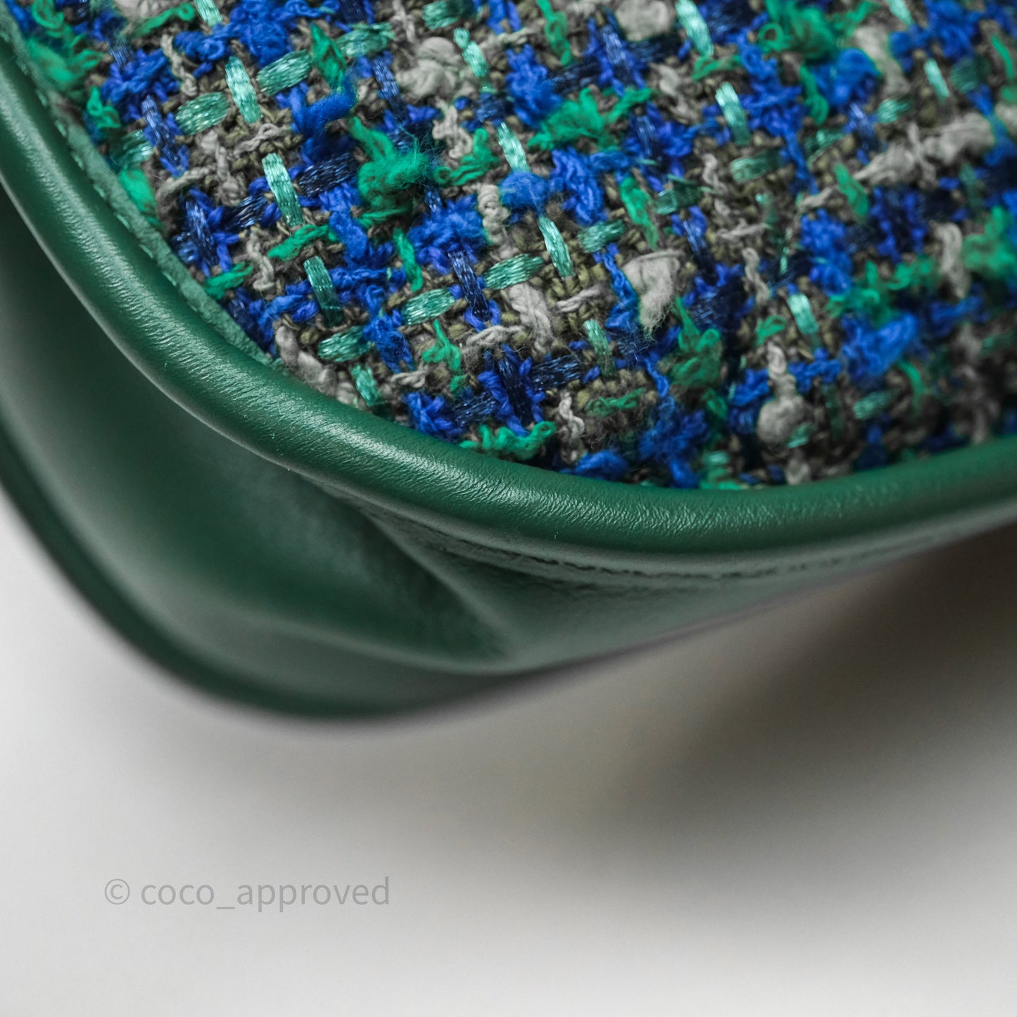 Chanel Tweed Jungle Stroll Hobo Bag Green Silver Hardware