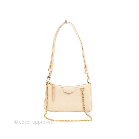 Louis Vuitton Easy Pouch On Strap Crème Monogram Empreinte Leather