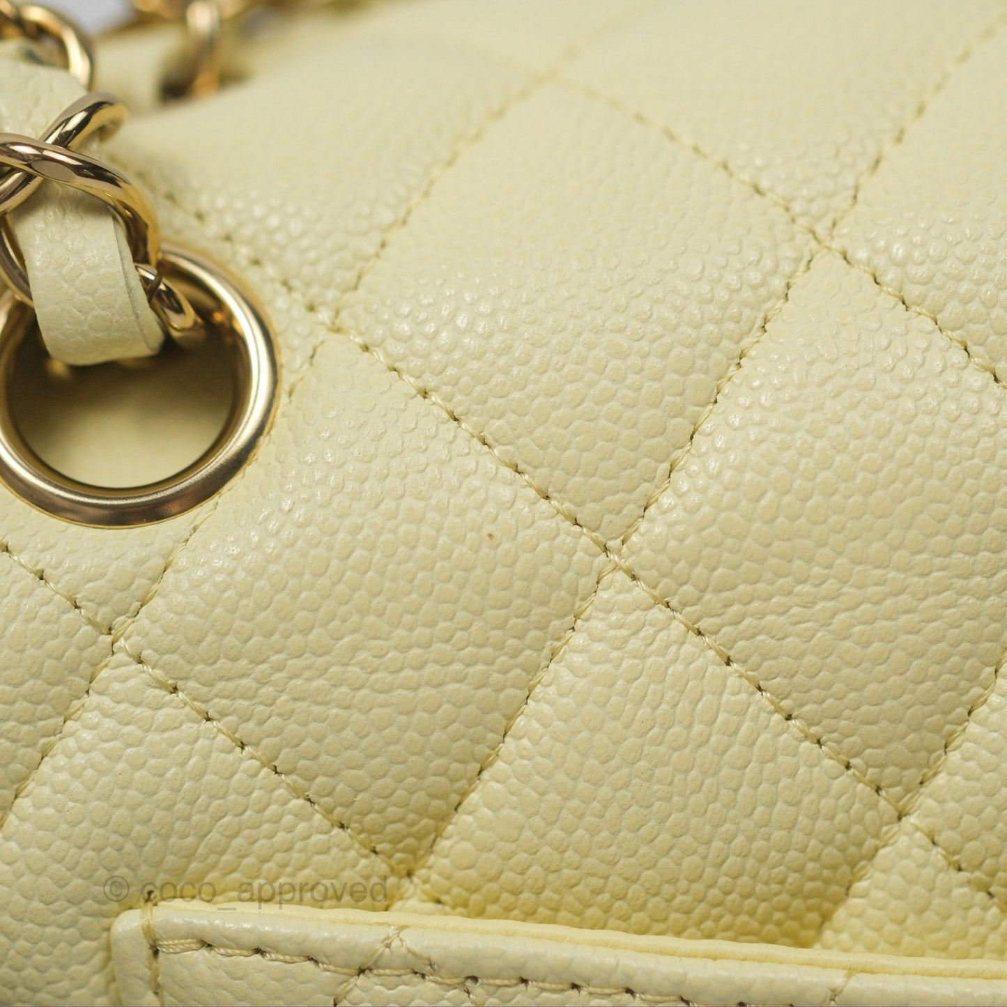 Chanel Small Classic Flap Quilted Yellow Caviar Gold Hardware