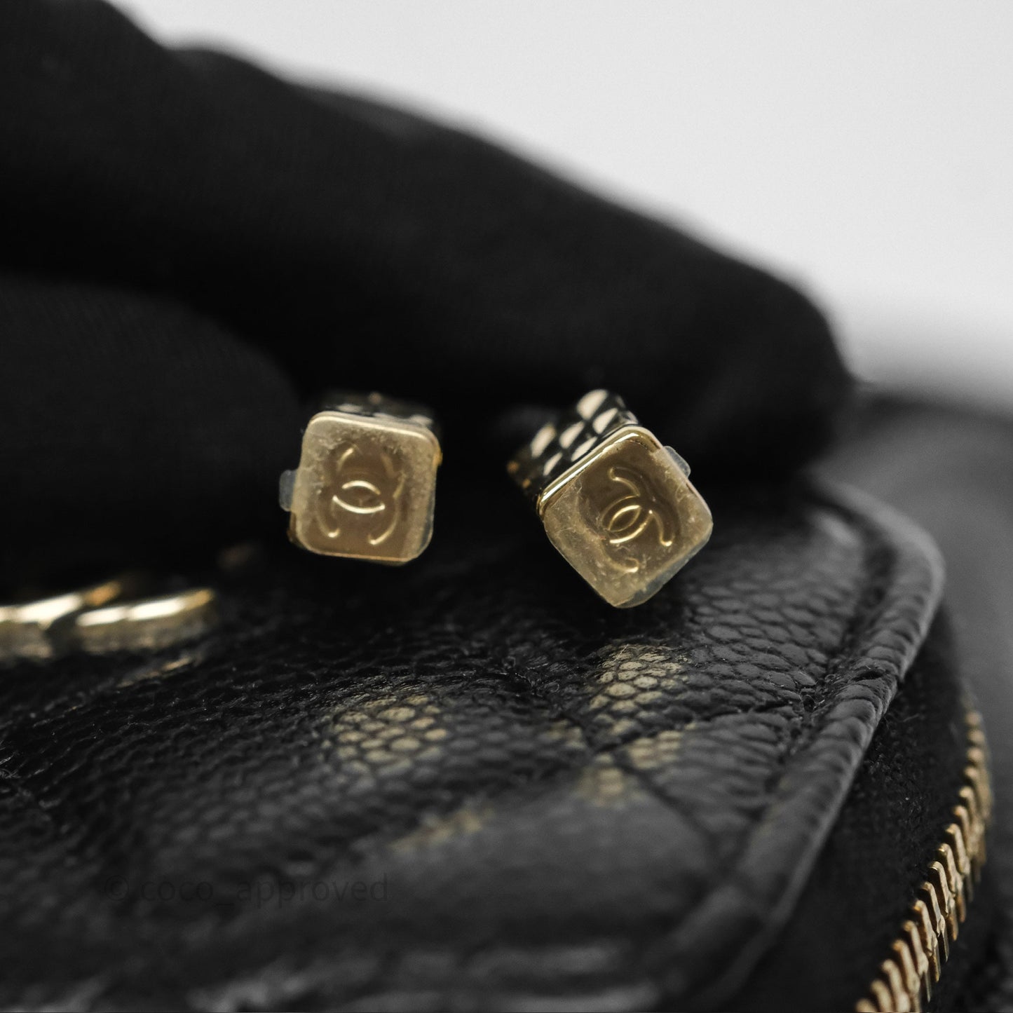 Chanel Mini Pocket Bucket Bag Black Caviar Gold Hardware