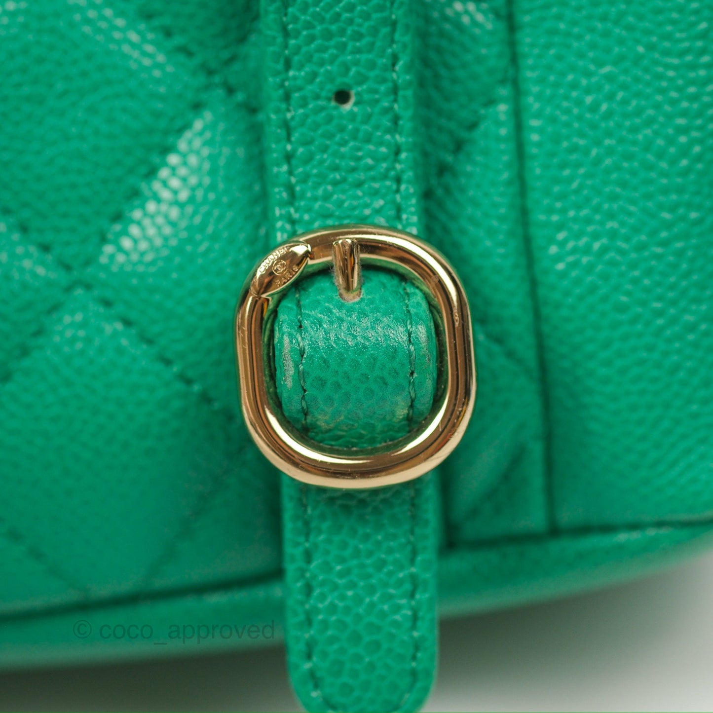 Chanel Duma Backpack Small Green Caviar Gold Hardware 23P