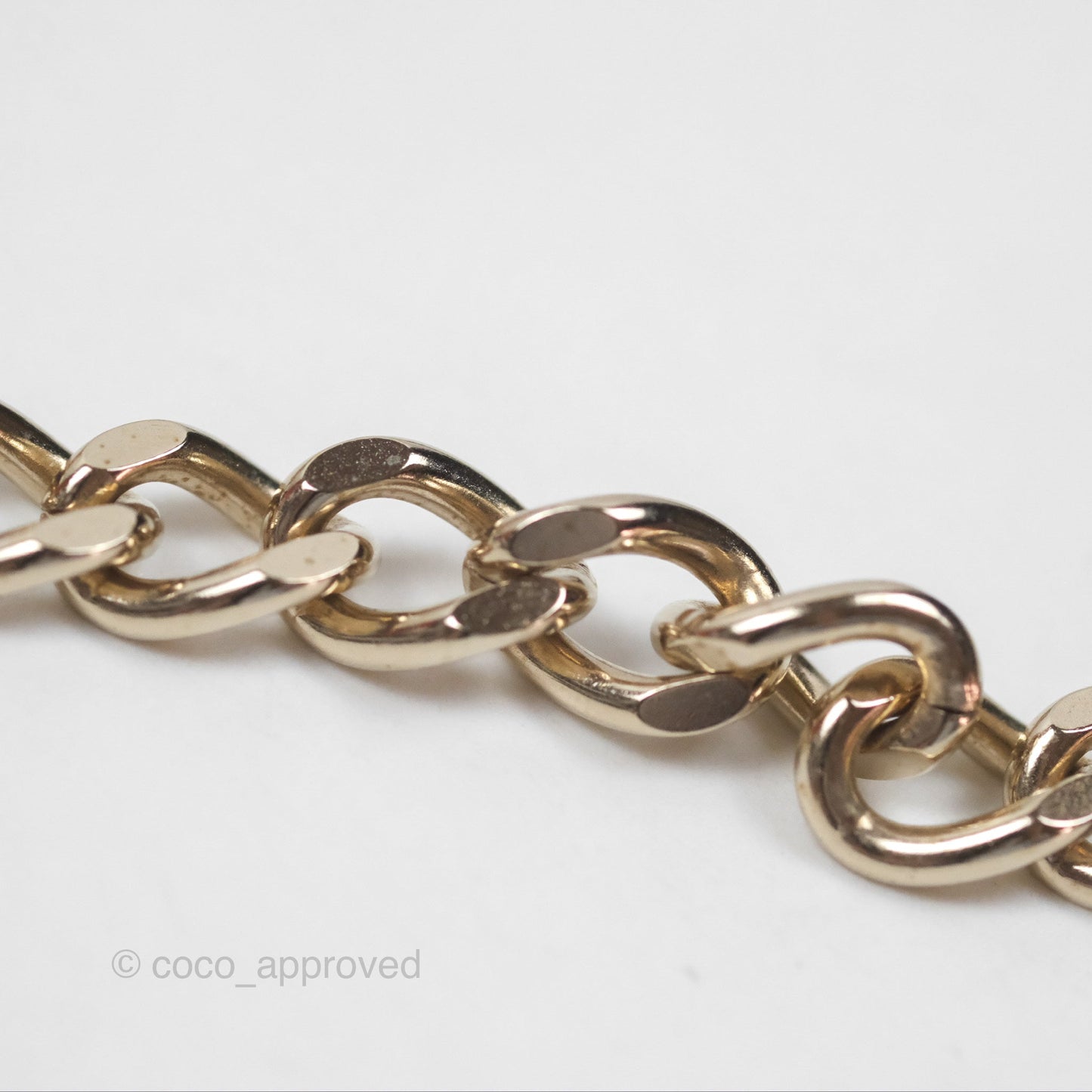 Chanel Flap Bag Charm Black Leather Chain Necklace Gold Tone 21S