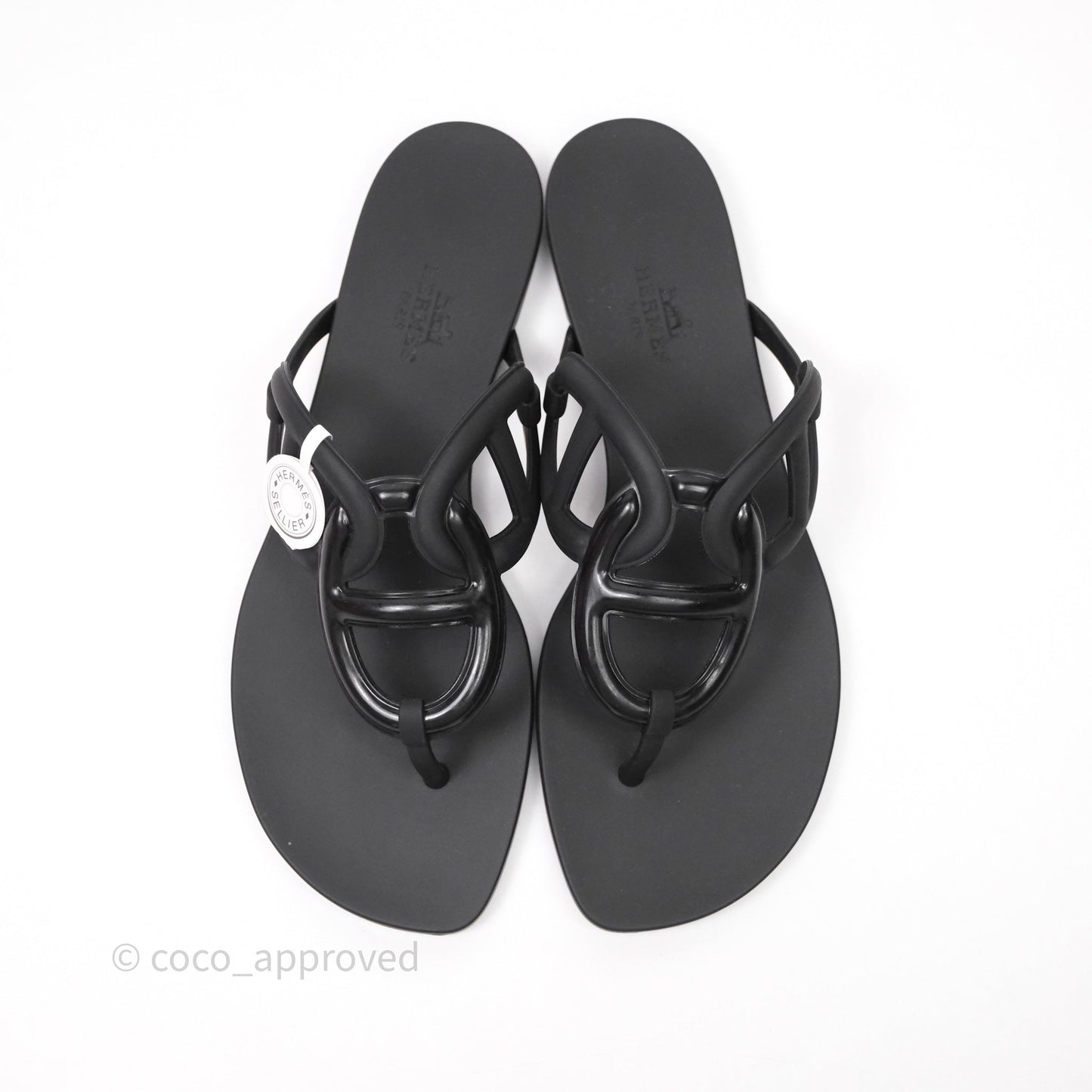 Hermes Egerie Sandals Black Size 37