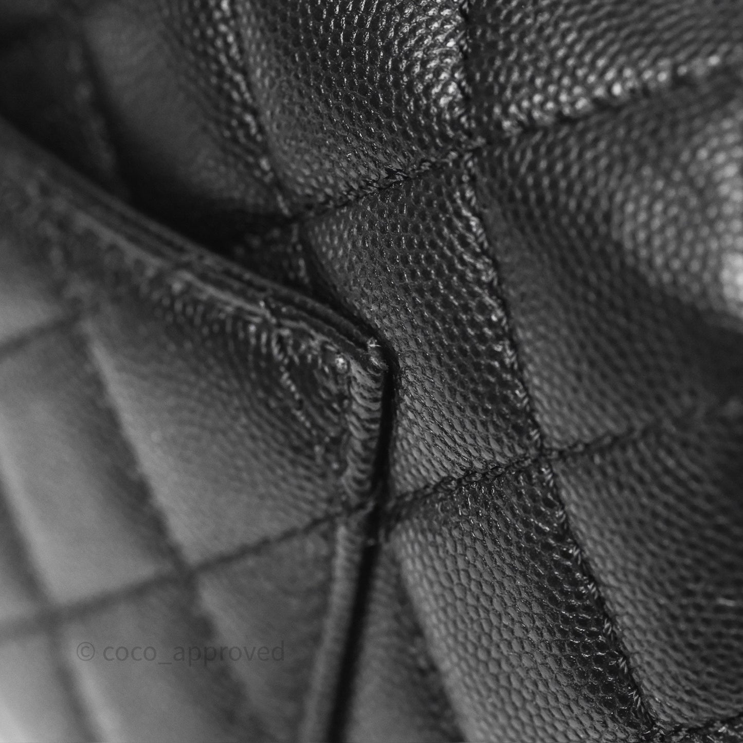 Chanel Small Coco Handle Quilted Black Caviar Gold Hardware Lizard Handle