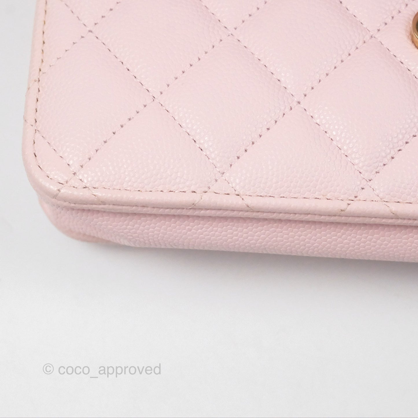 Chanel Quilted Classic Wallet on Chain WOC Pink Caviar Gold Hardware