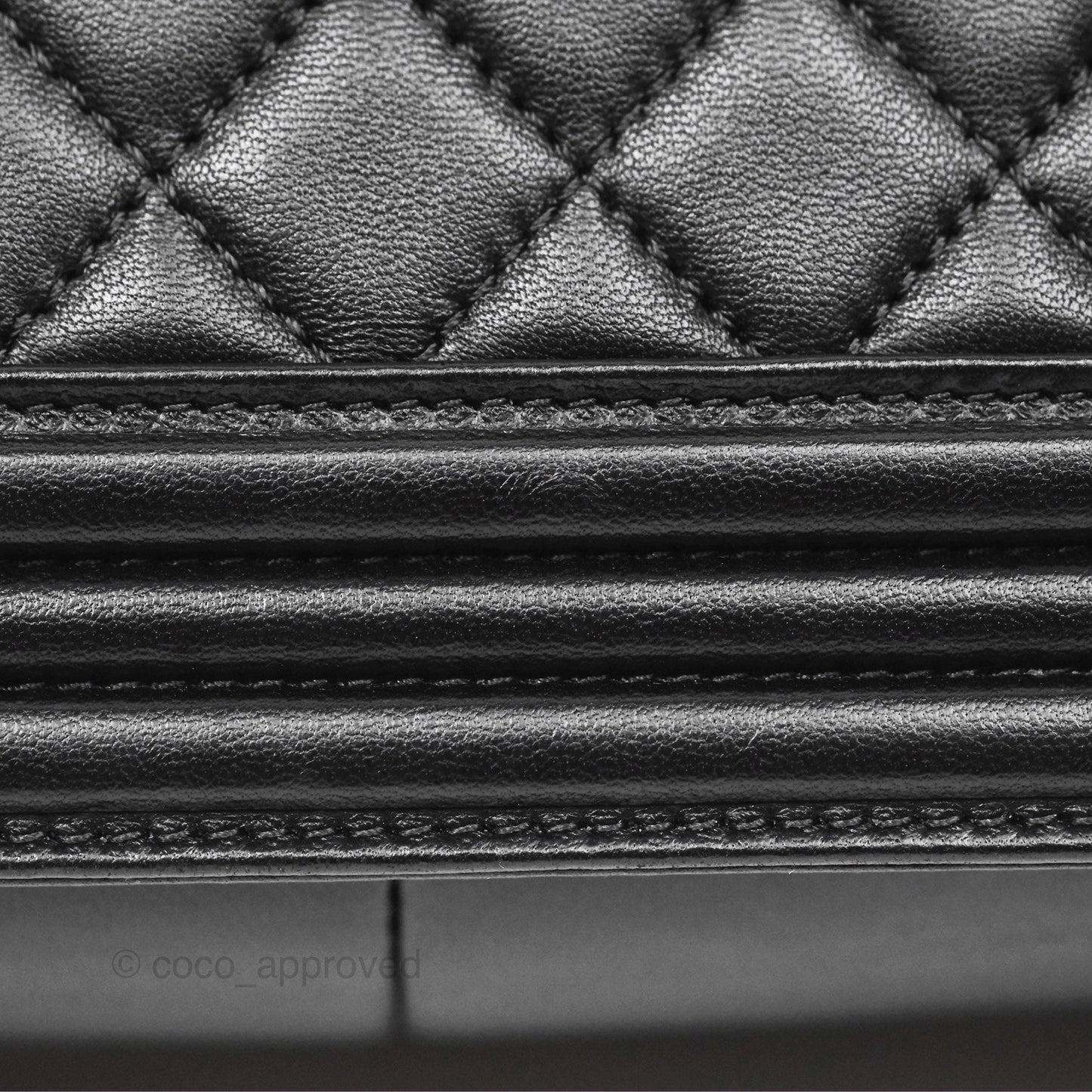 Chanel Quilted New Medium Boy Black Lambskin Ruthenium Hardware
