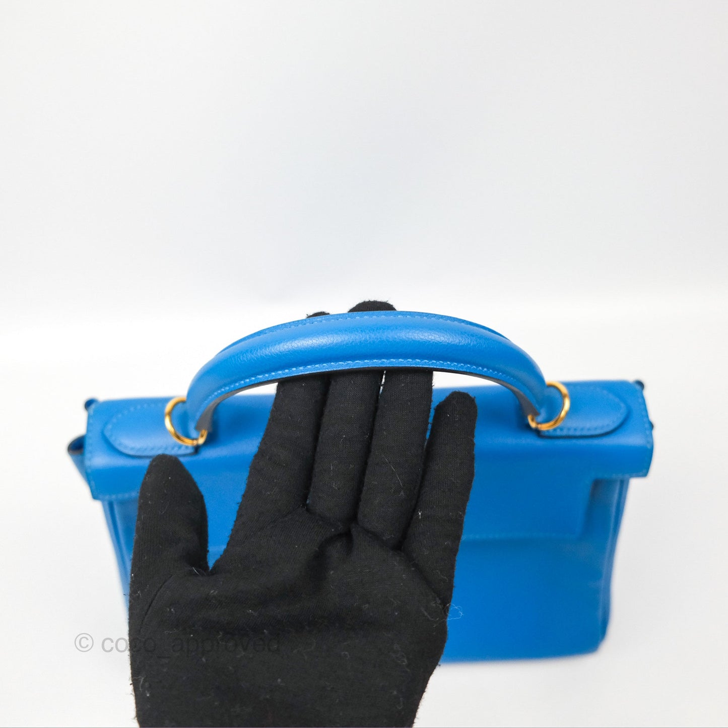 Hermès Retourne Kelly 28 Blue Evercolor Gold Hardware