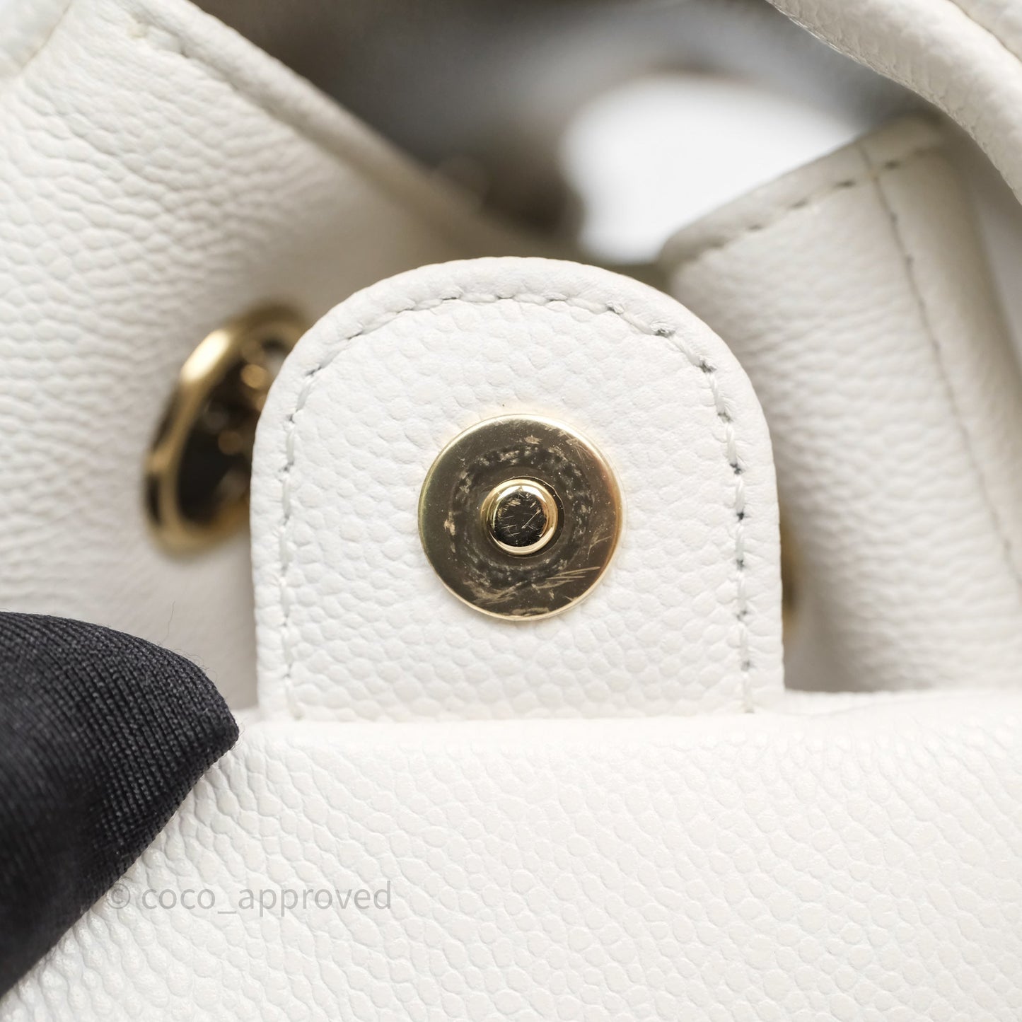 Chanel Duma Backpack White Caviar Gold Hardware 23K