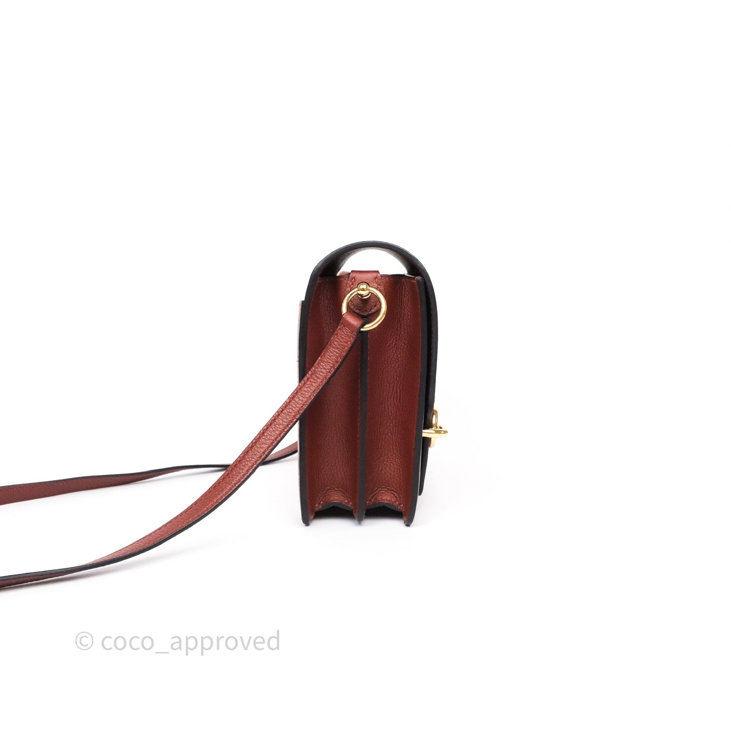 Hermès Mini Roulis Rouge H 55 Evercolor Gold Hardware