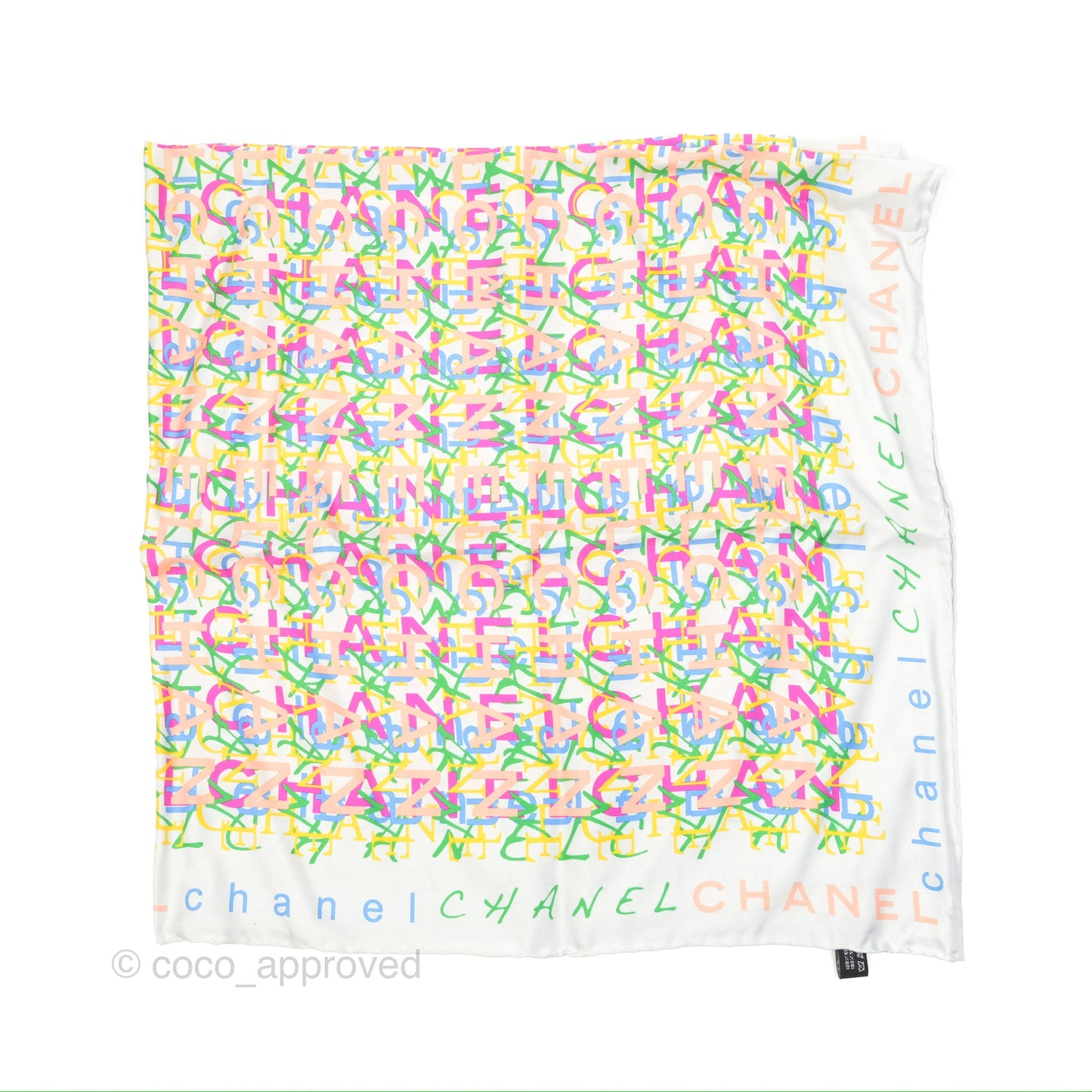 Chanel CC Logo Silk Square Scarf 90