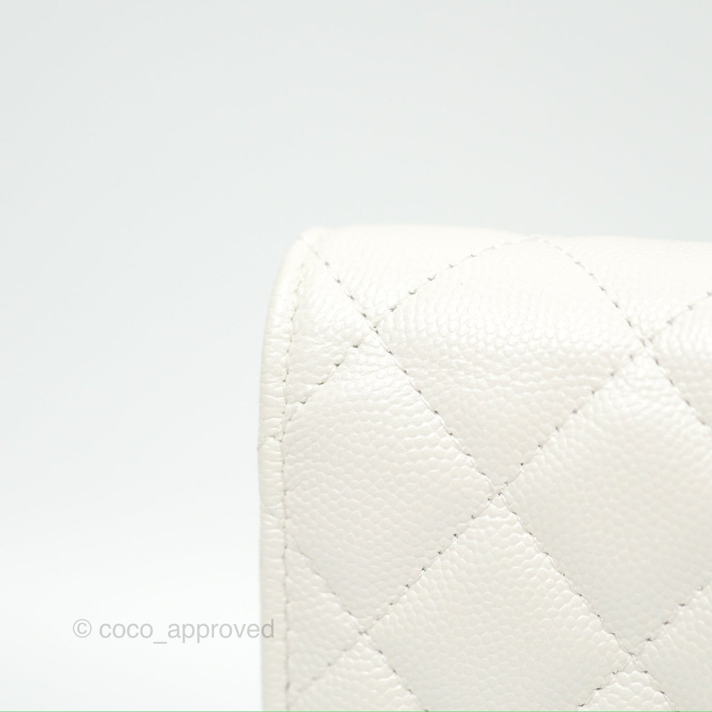 Chanel Wallet On Chain WOC Adjustable CC Chain Iridescent White Caviar Aged Gold Hardware