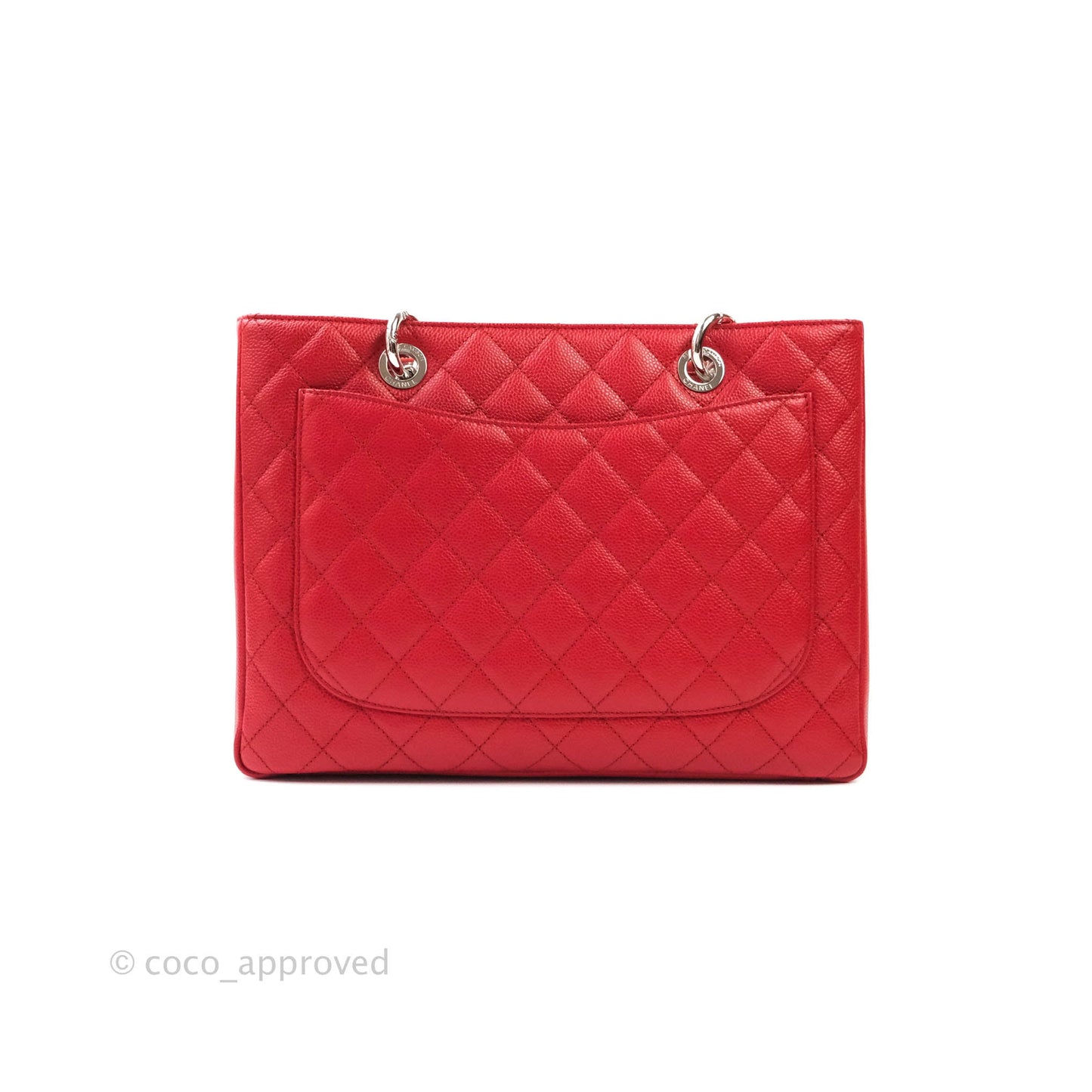 Chanel GST Red Caviar Silver Hardware