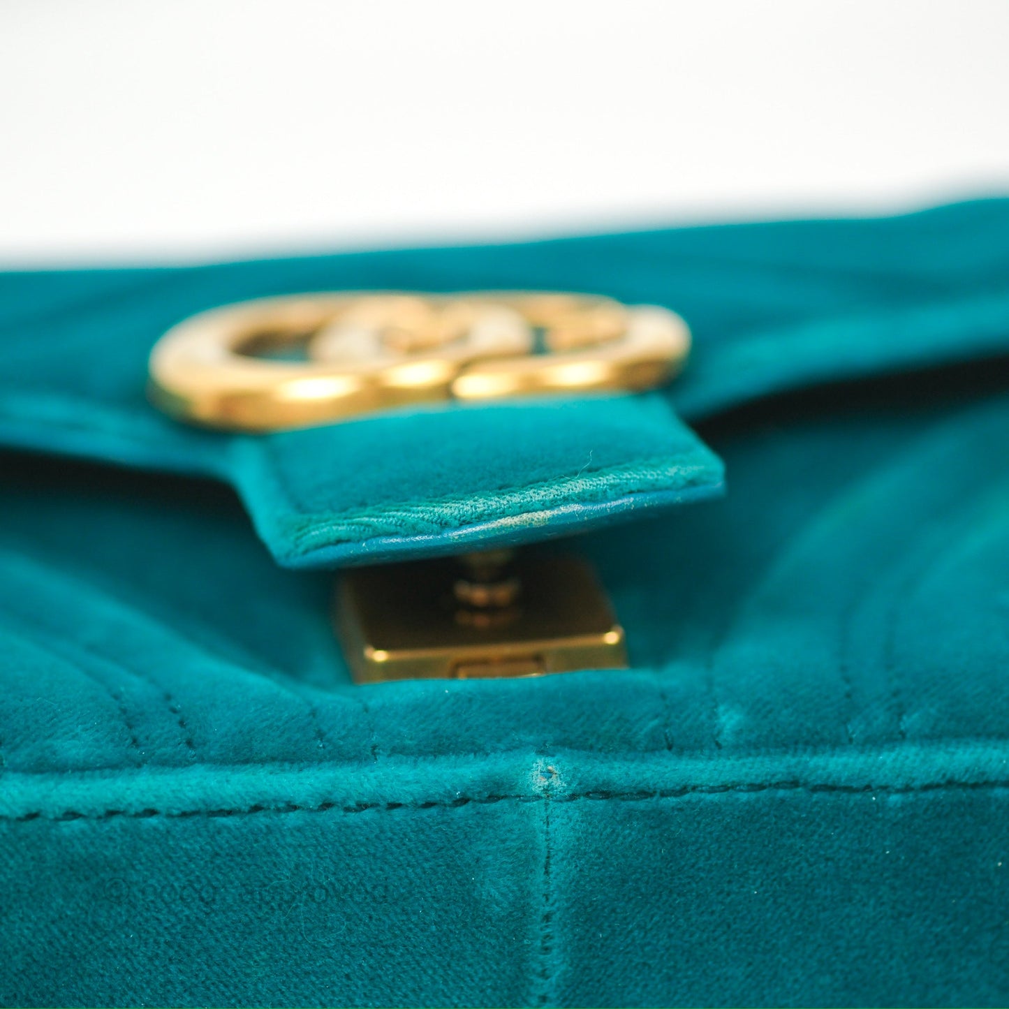Gucci Mini Marmont Velvet Green Gold Hardware
