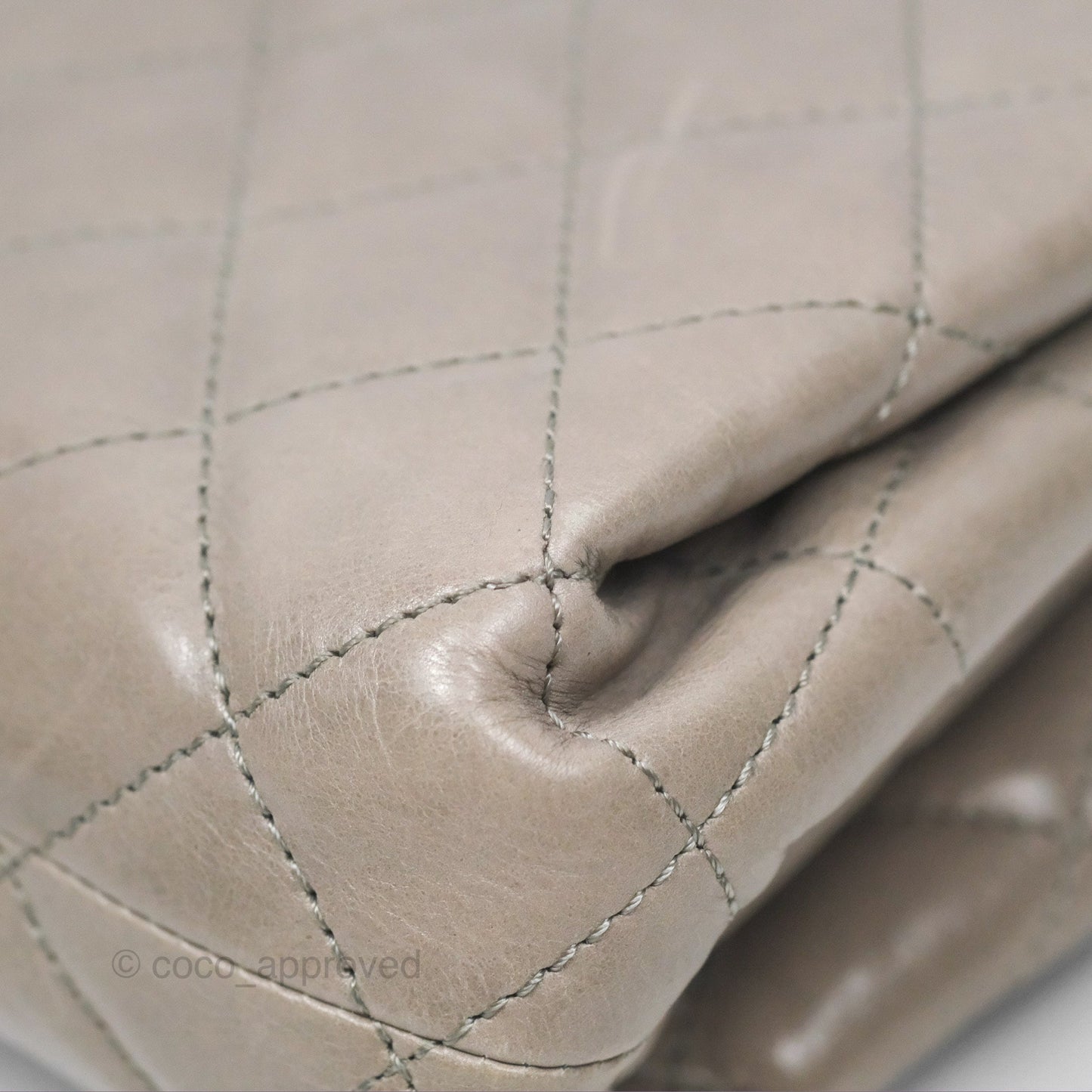 Chanel Accordion Flap Bag Taupe Crinkled Glazed Calfskin