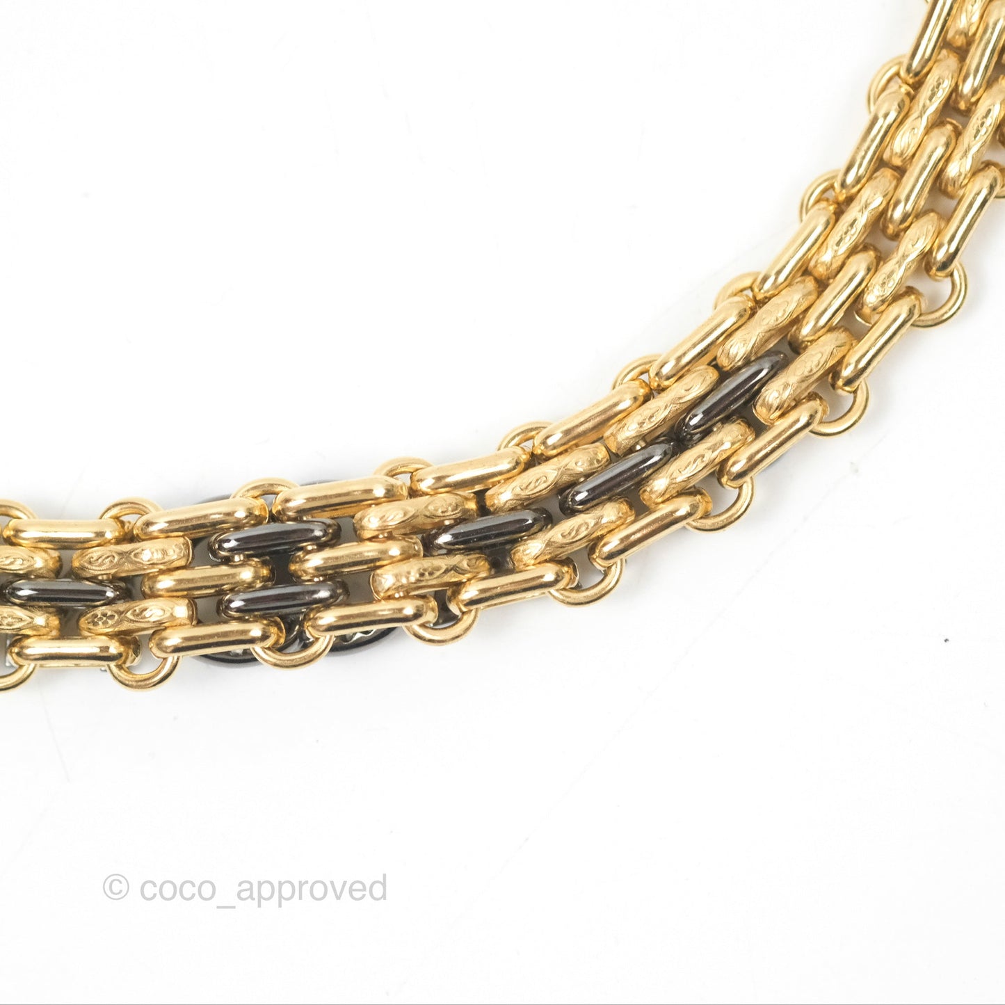 Chanel Crystal Logo Choker Gold Tone 20A