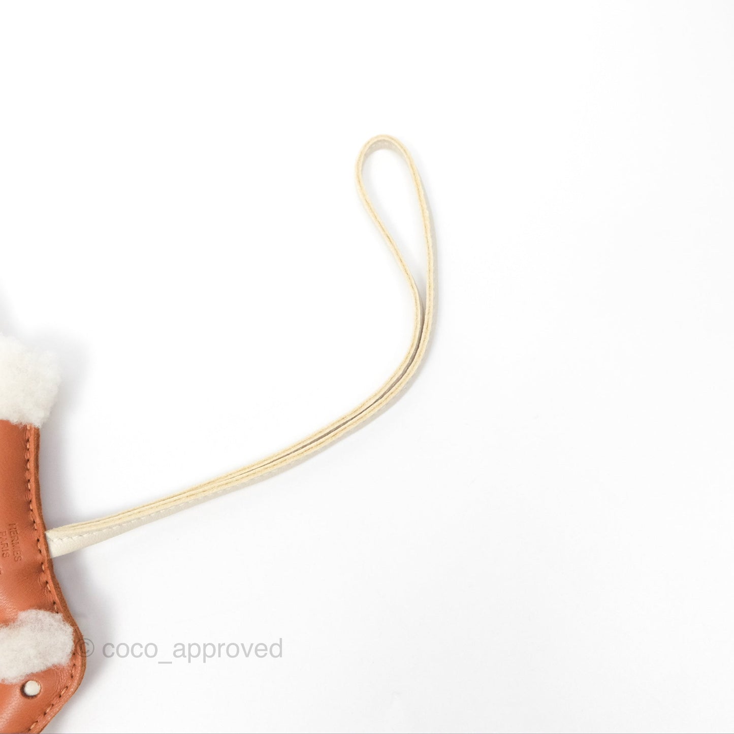 Hermès Shearling Budy Charm Gold / Craie Merinos