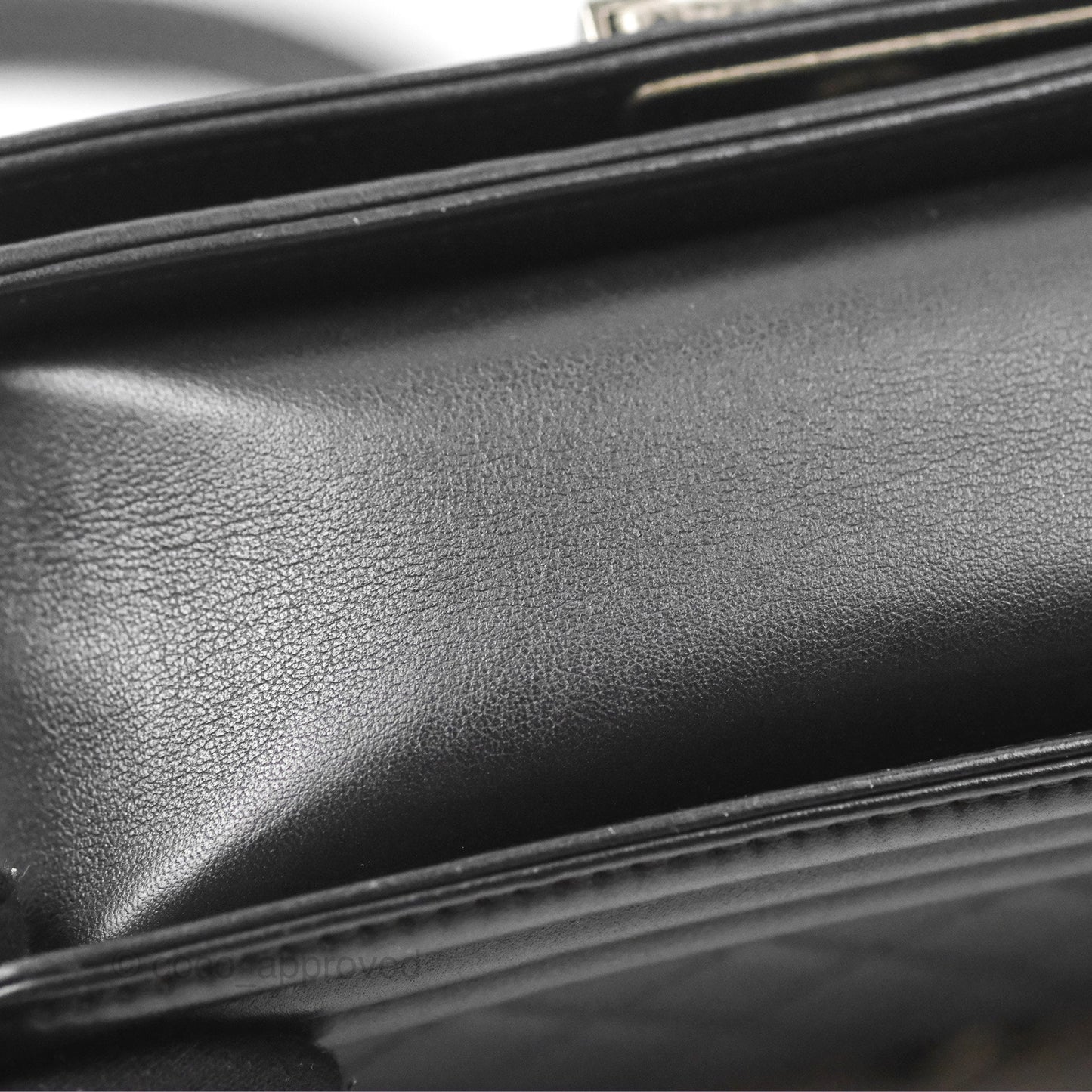 Chanel Small Boy Black Calfskin Ruthenium Hardware