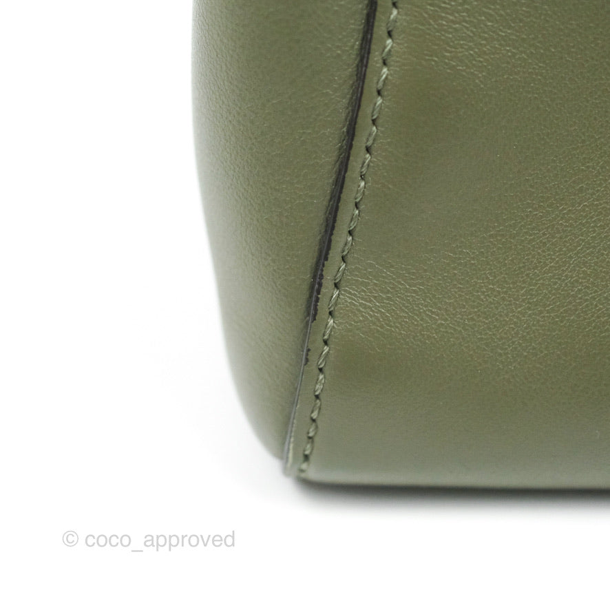 Fendi Mini Peekaboo Pocket Bag Olive Green Gold Hardware