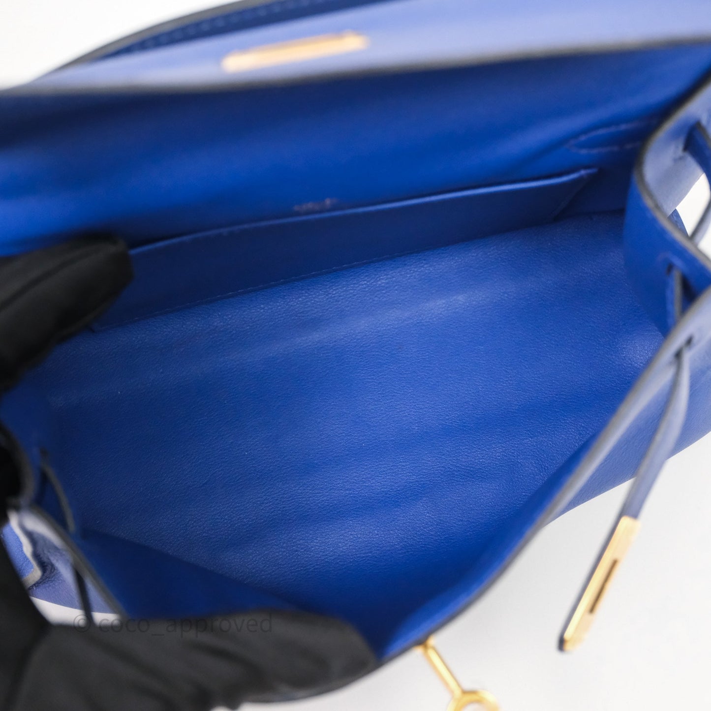 Hermès Kelly Pochette Clutch Electric Blue Swift Gold Hardware