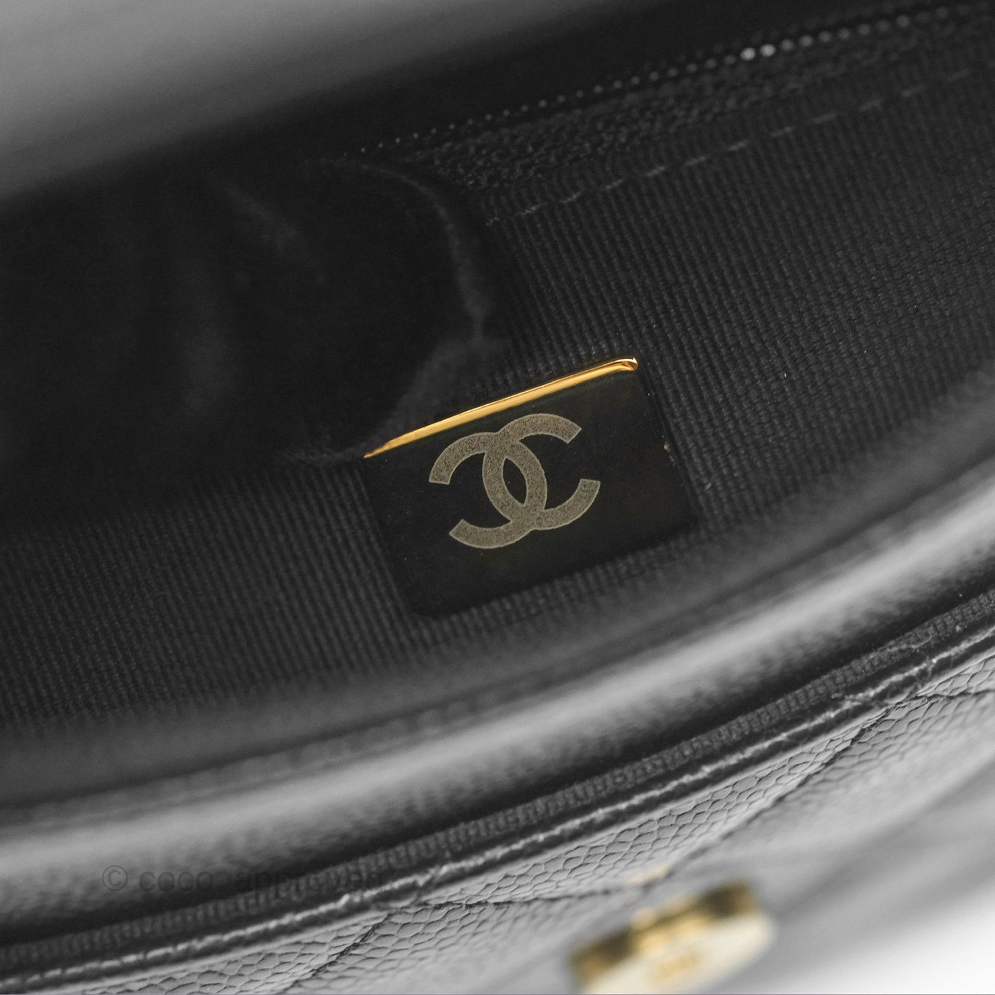 Chanel Top Handle Wallet On Chain WOC Black Caviar Gold Hardware 22S