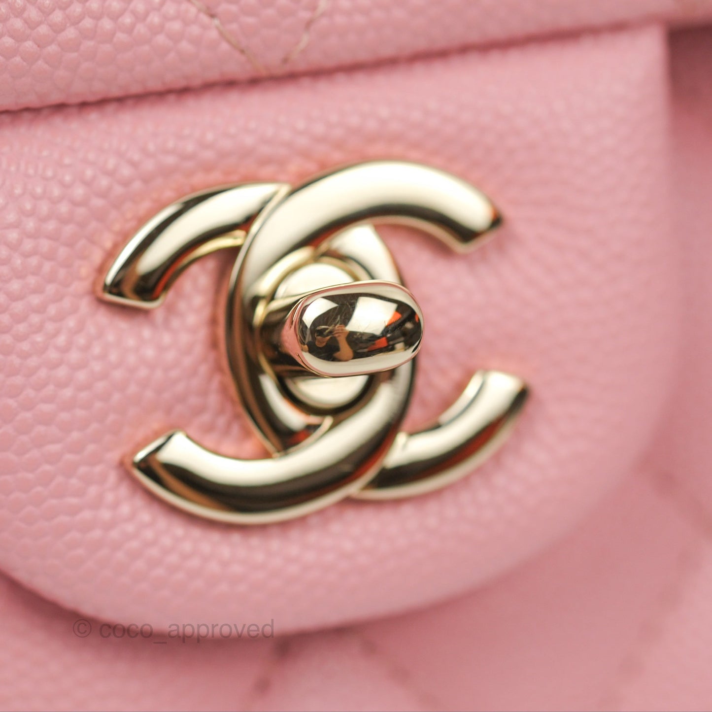 Chanel Small Classic Quilted Flap Sakura Pink Caviar Gold Hardware 22C