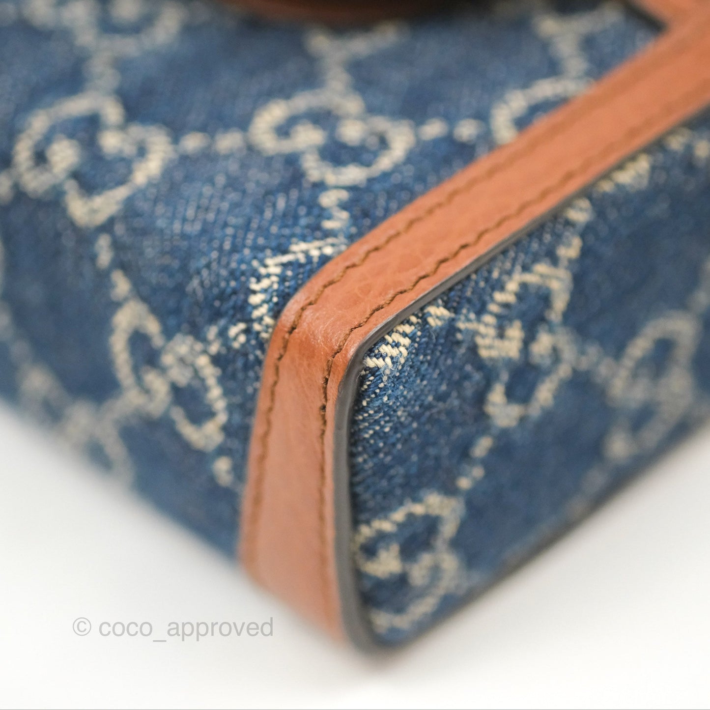 Gucci Horsebit 1955 Mini Bag GG Denim/ Brown Leather