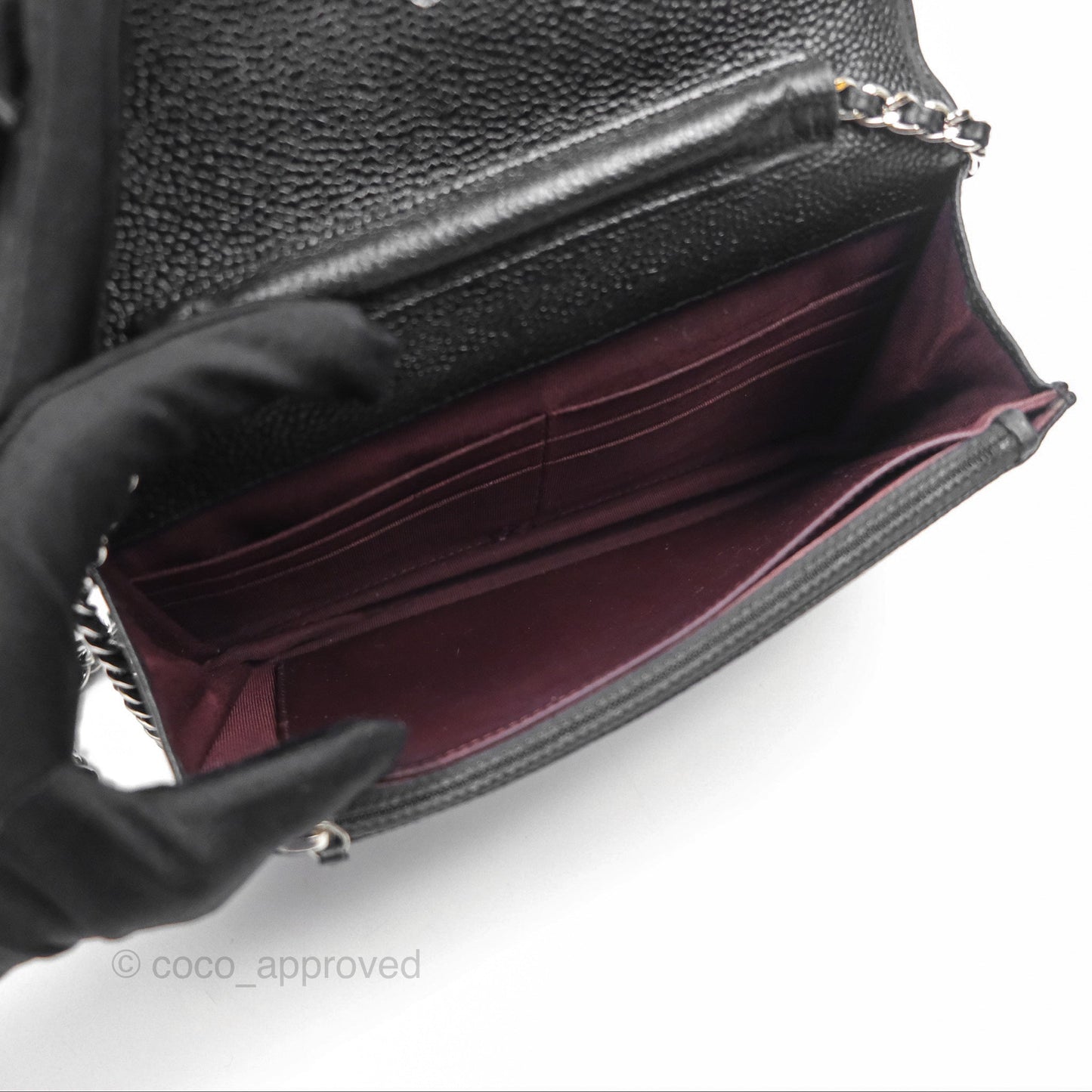 Chanel Quilted Classic WOC Black Caviar Silver Hardware