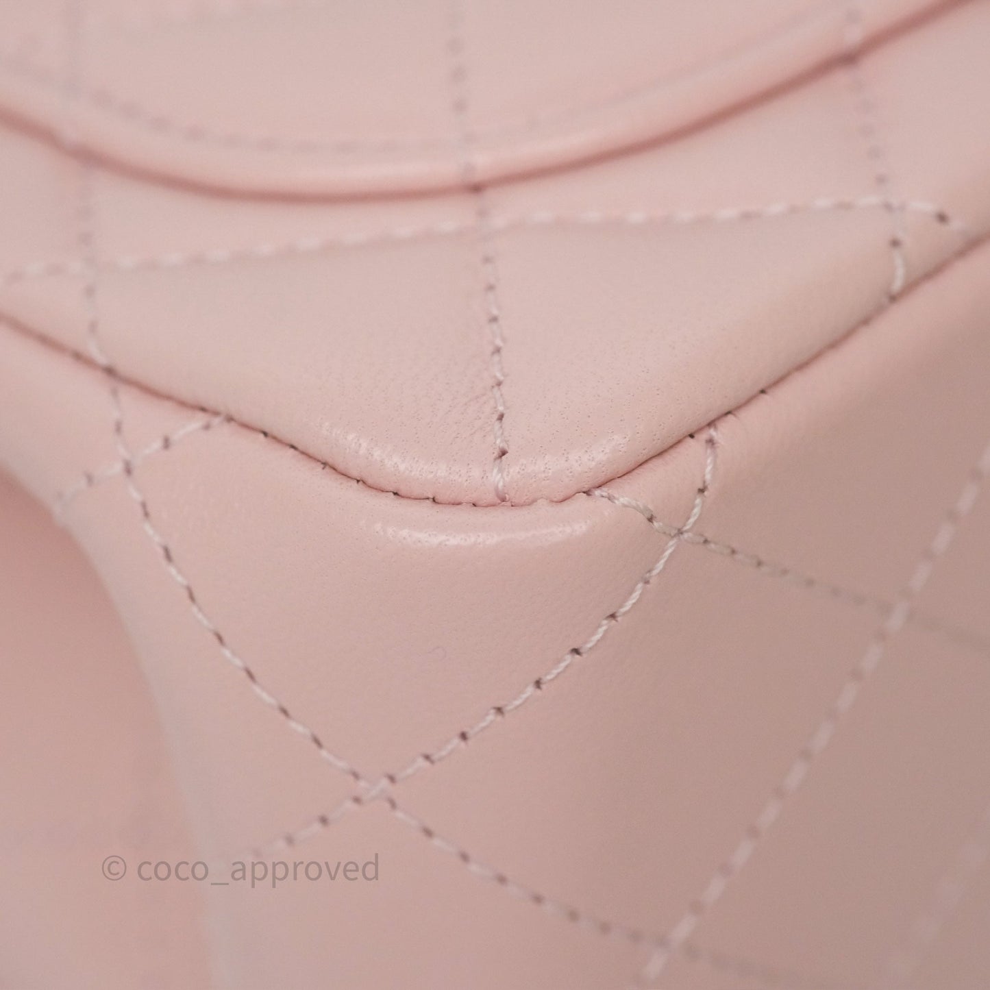 Chanel Pearl Crush Mini Square Quilted Light Pink Lambskin Aged Gold Hardware